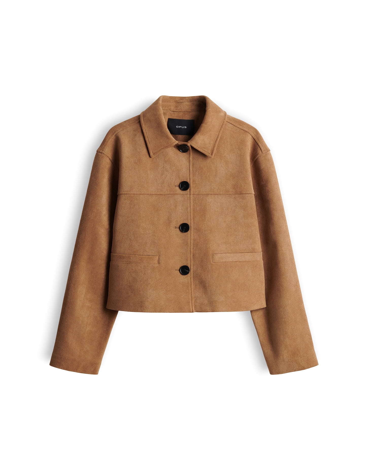OPUS Boxy Kurzjacke in Velour Optik Henso