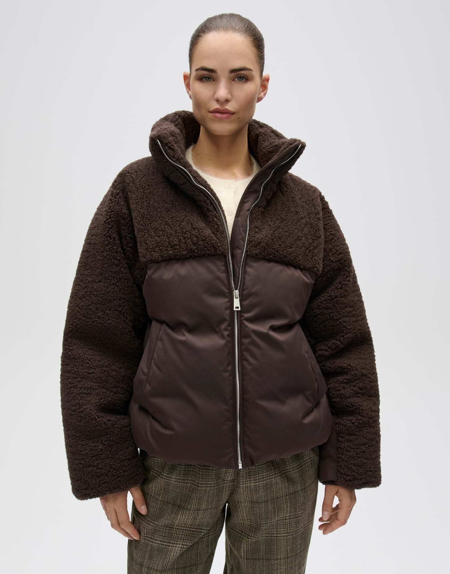 Puffer Jacke im Materialmix Loose Fit Hazy
