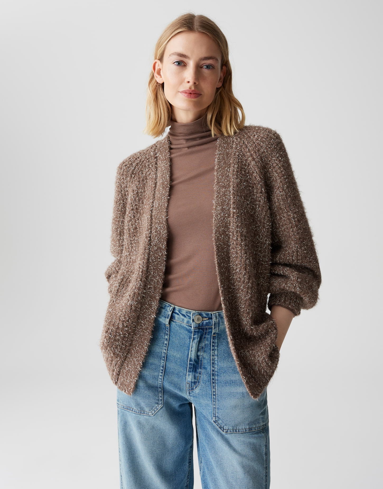 OPUS Loose Cardigan mit mehrfarbigem Effektgarn Dornie