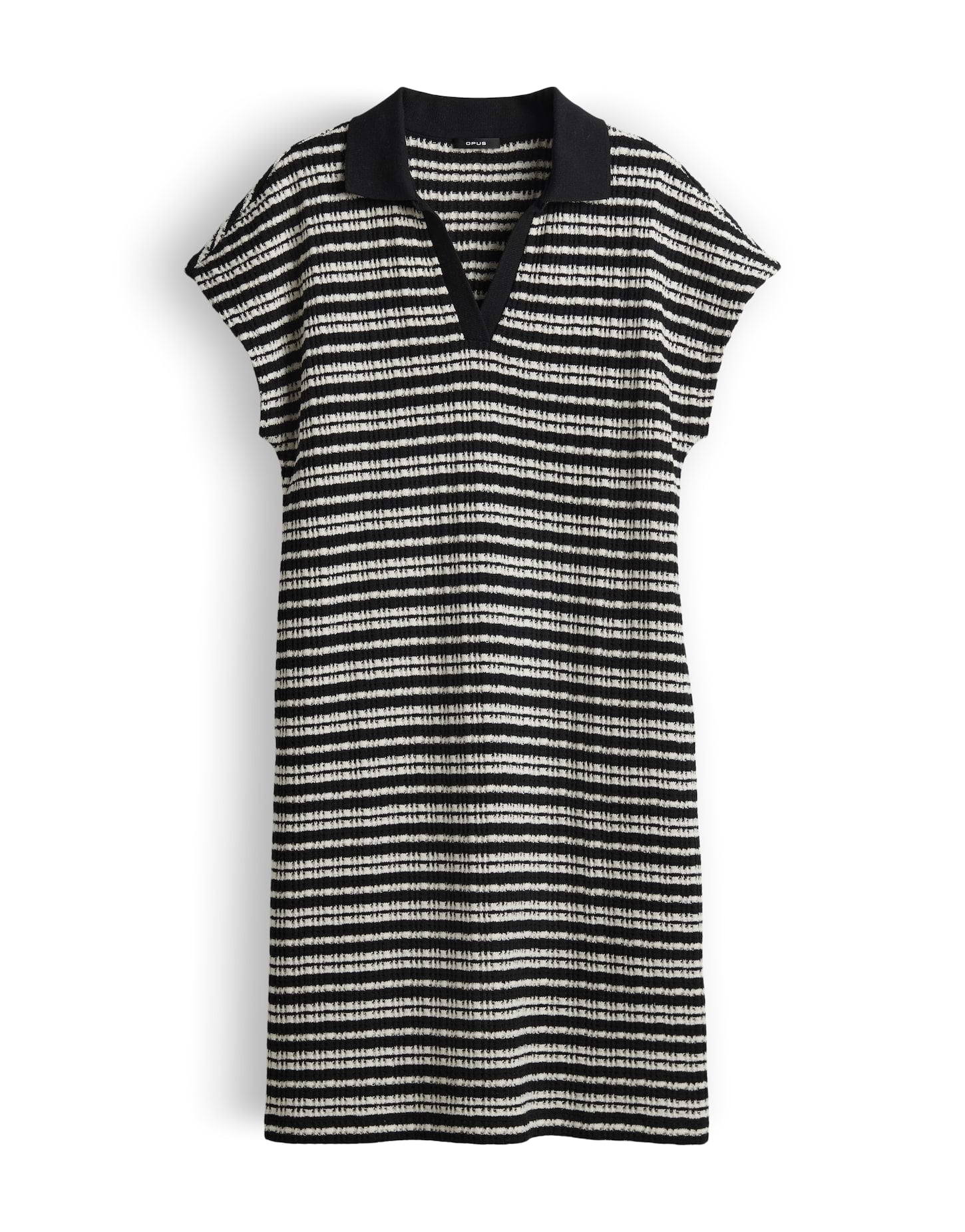 OPUS Gestreiftes Polokleid in Strick Optik Wary