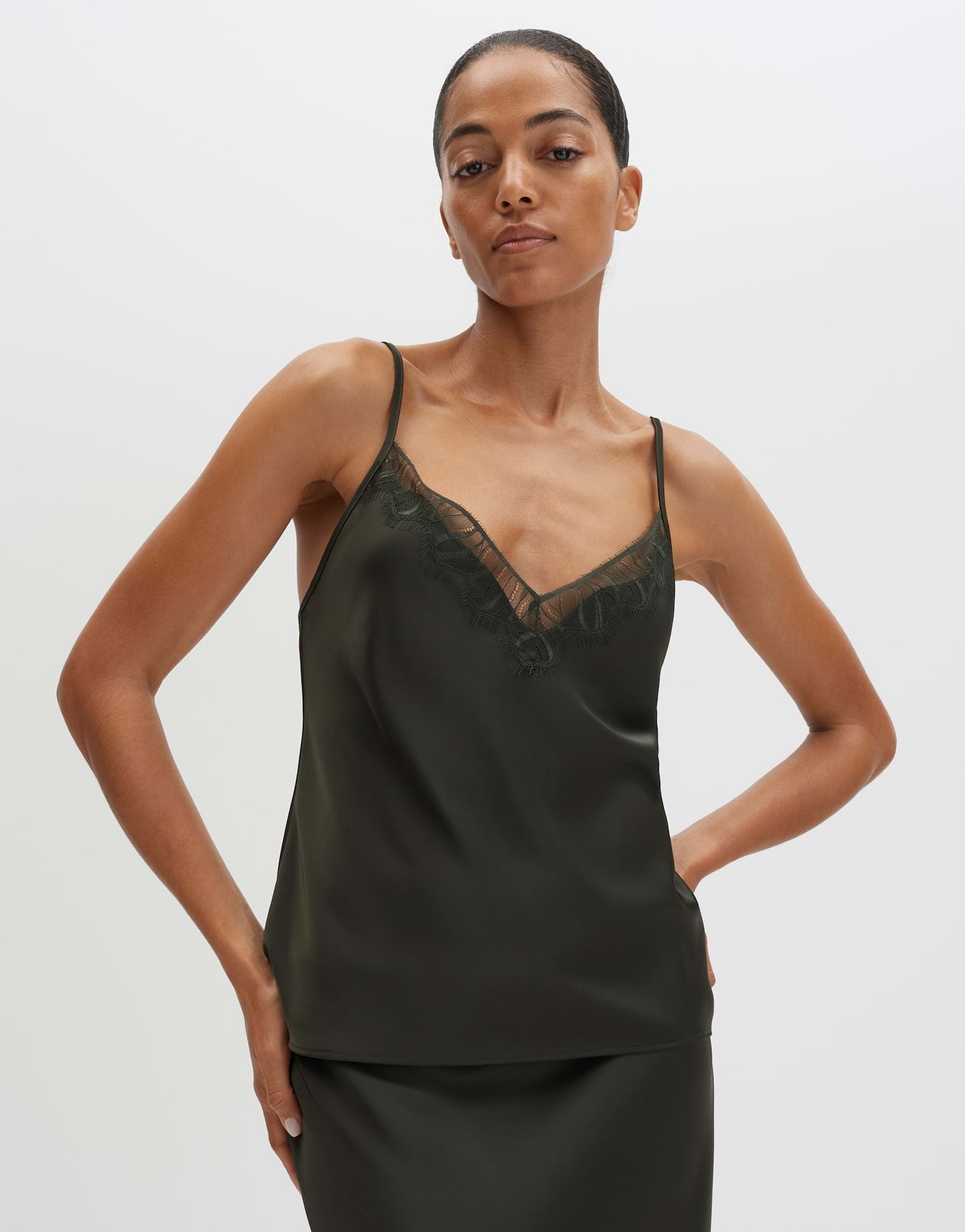 someday zartes Spitzentop aus Satin Regular Fit Zabelle