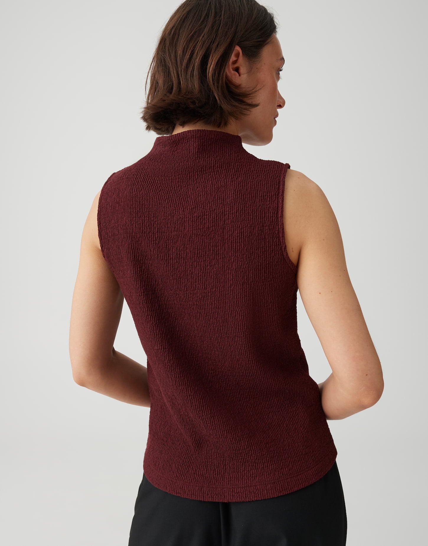 OPUS Jerseytop mit Crinkle Effekt Slim Fit Ivaro