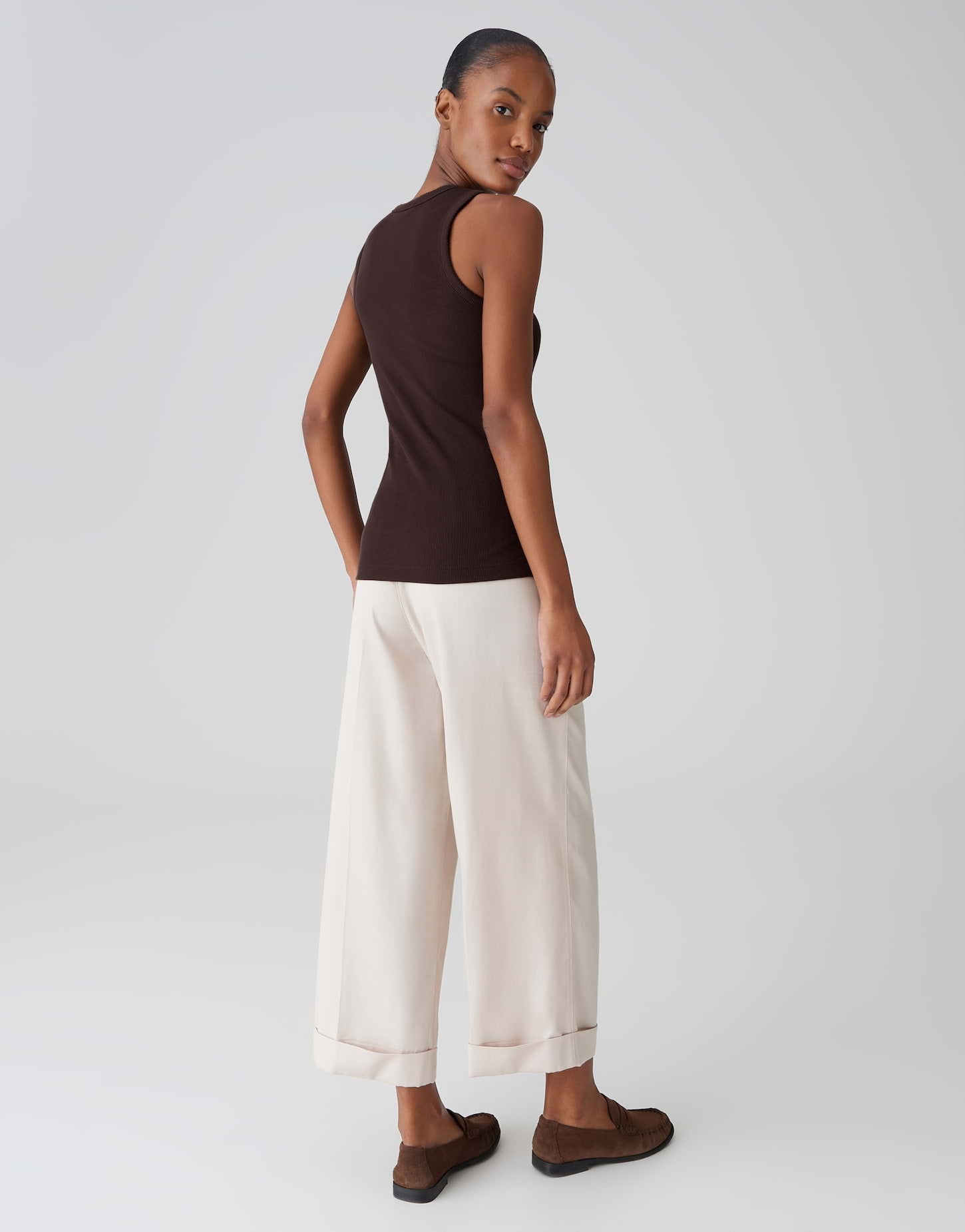 OPUS Tanktop mit femininer Spitzenborte Slim Fit Ilesso scallop