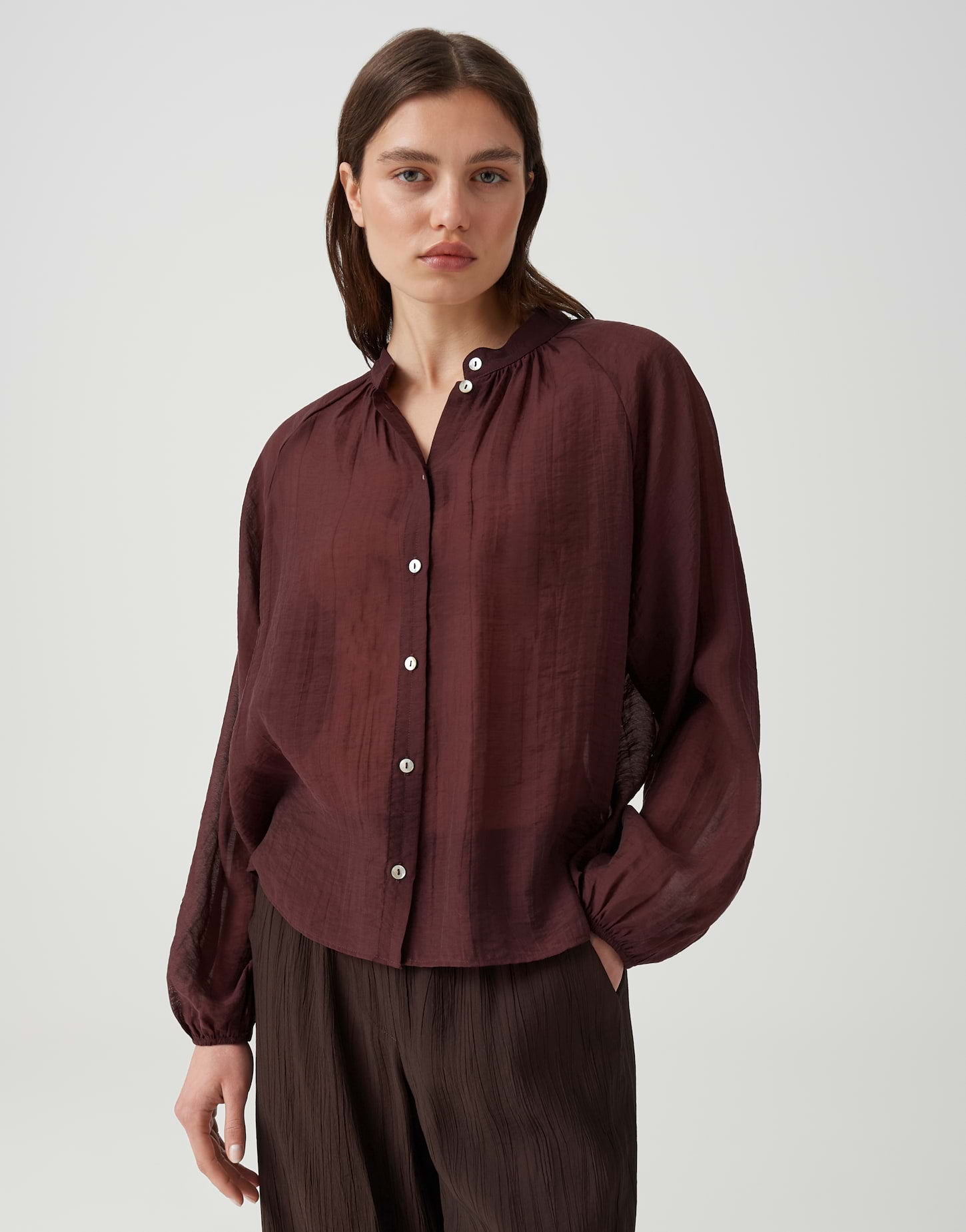 OPUS Oversized Tunikabluse mit zartem Crash Effekt Fabrielle