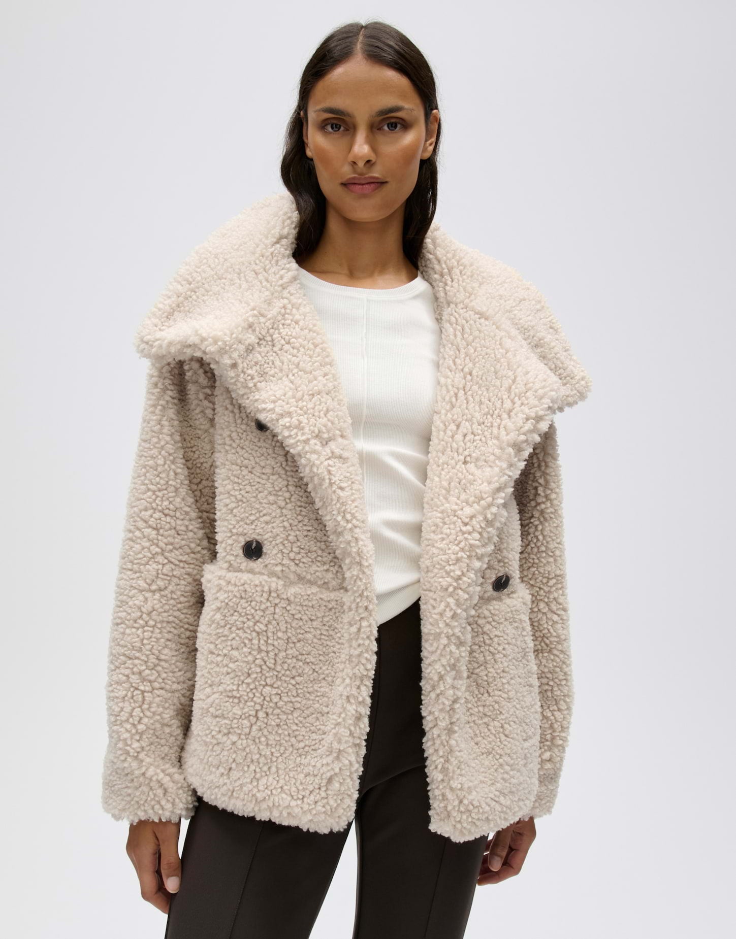 Cabanjacke aus weichem Teddyplüsch Regular Fit Halko