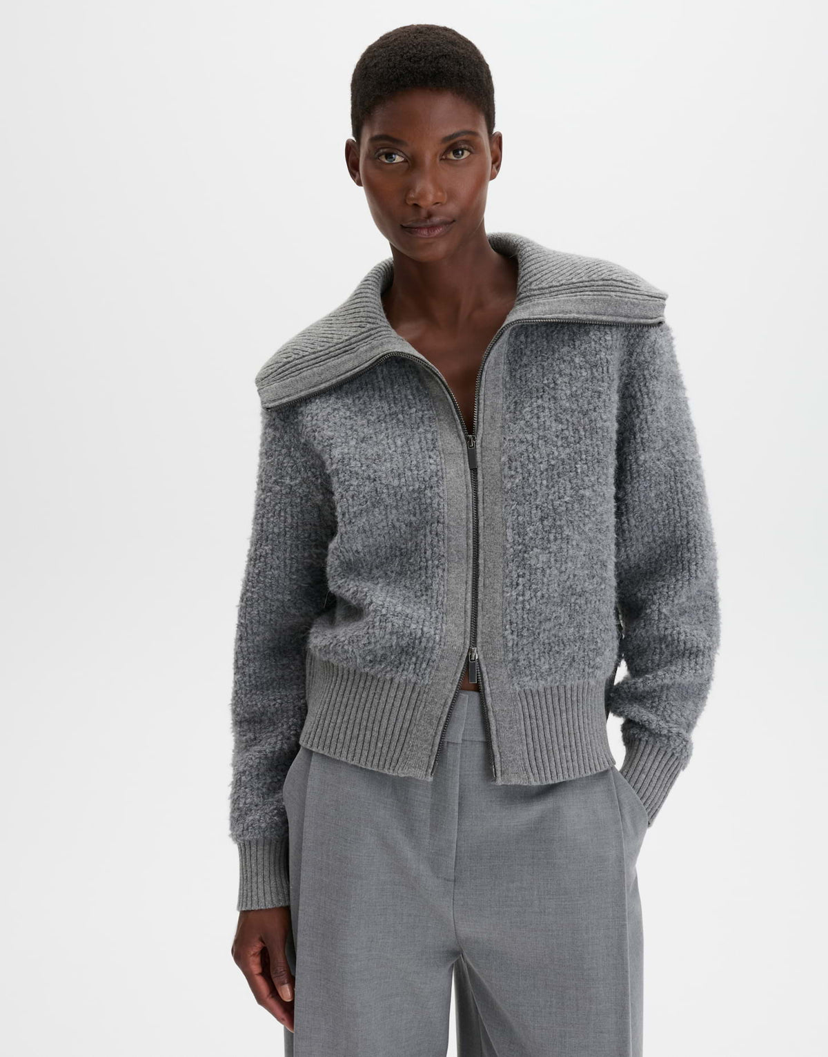 Strickjacke mit Reissverschluu Regular Fit Teski