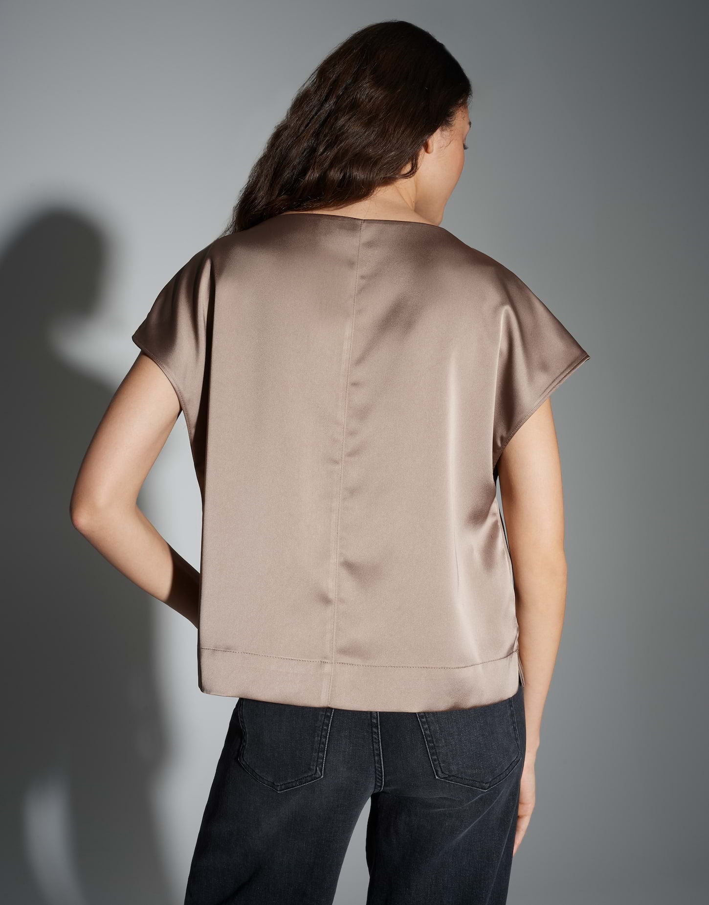 OPUS Regular Shirtbluse aus glänzendem Satin Festiva