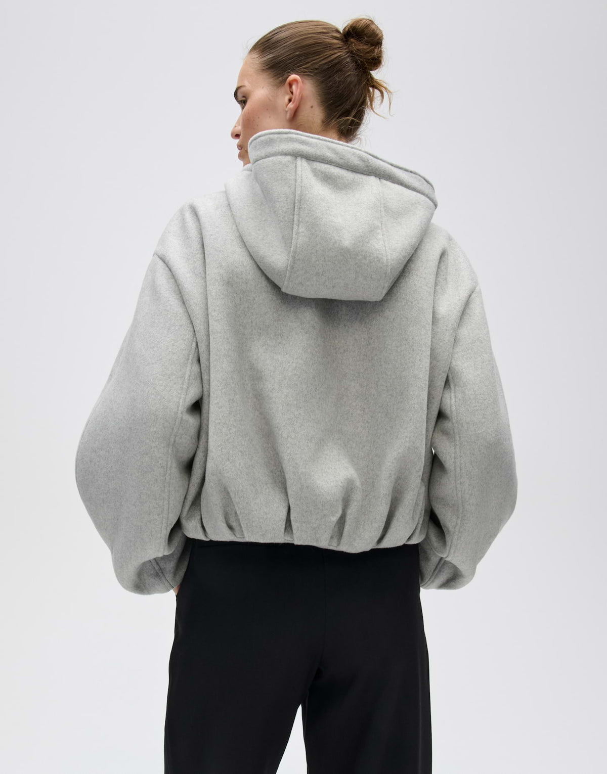 Wattierte Woll Double Jacke im Blouson Stil Regular Fit Halenso