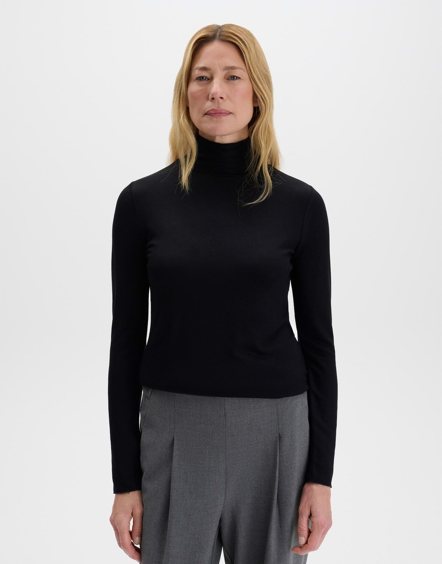 Slim Rollkragenshirt mit feiner Rippstruktur Kirosie soft