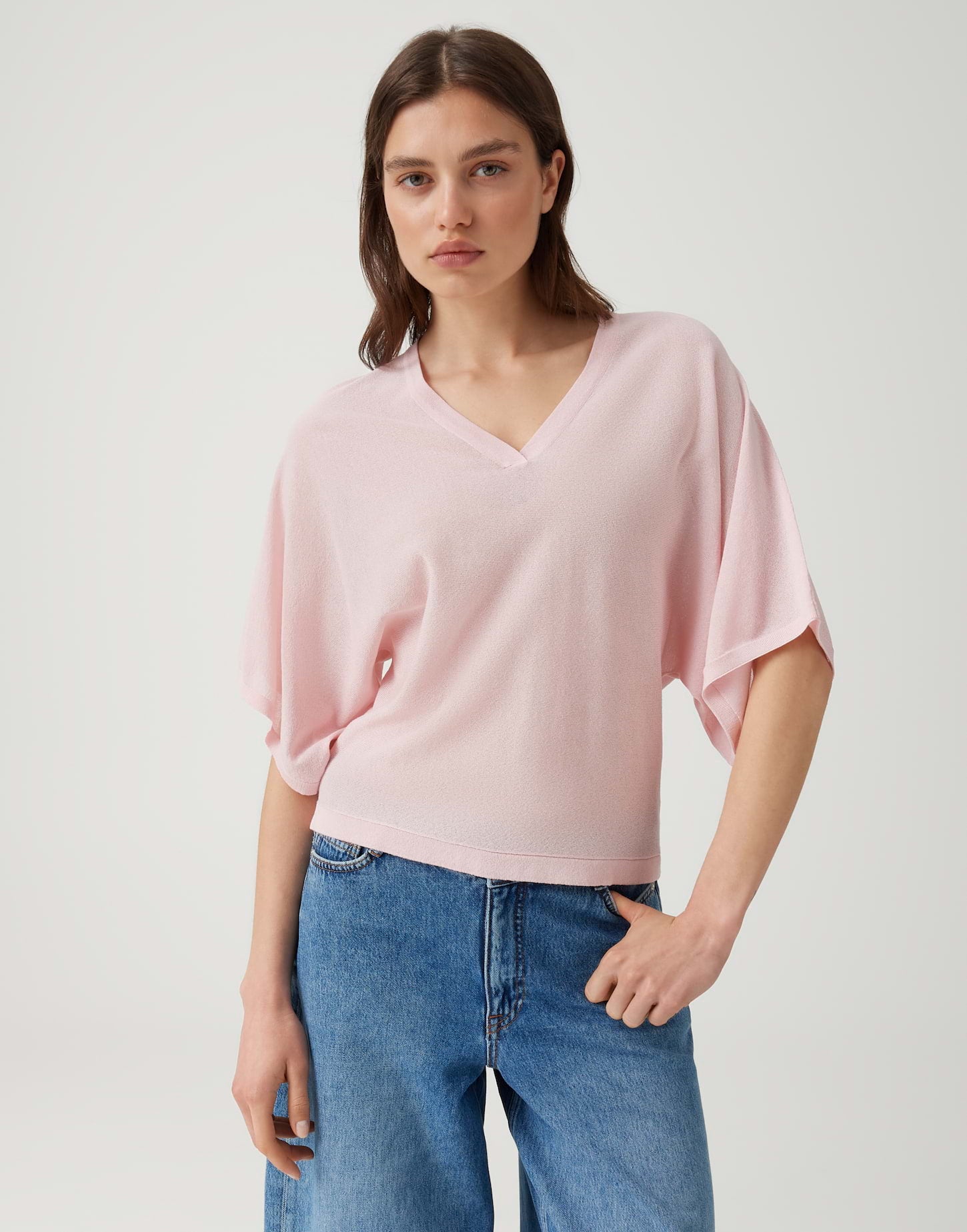 OPUS Zarter Feinstrickpullover mit V-Neck Regular Fit Pench