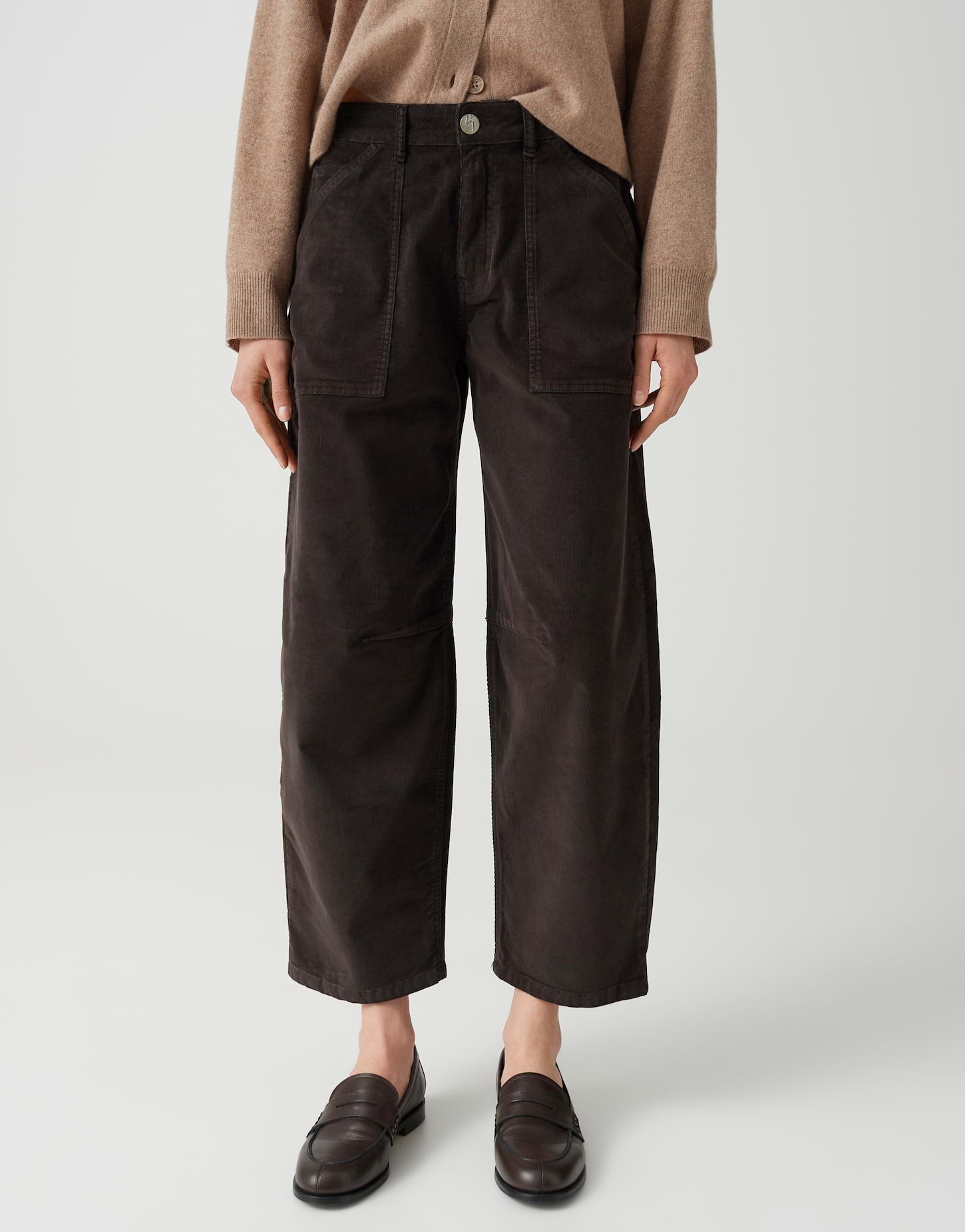 Barrel Jeans aus Feincord Mid Rise Lissie boldi
