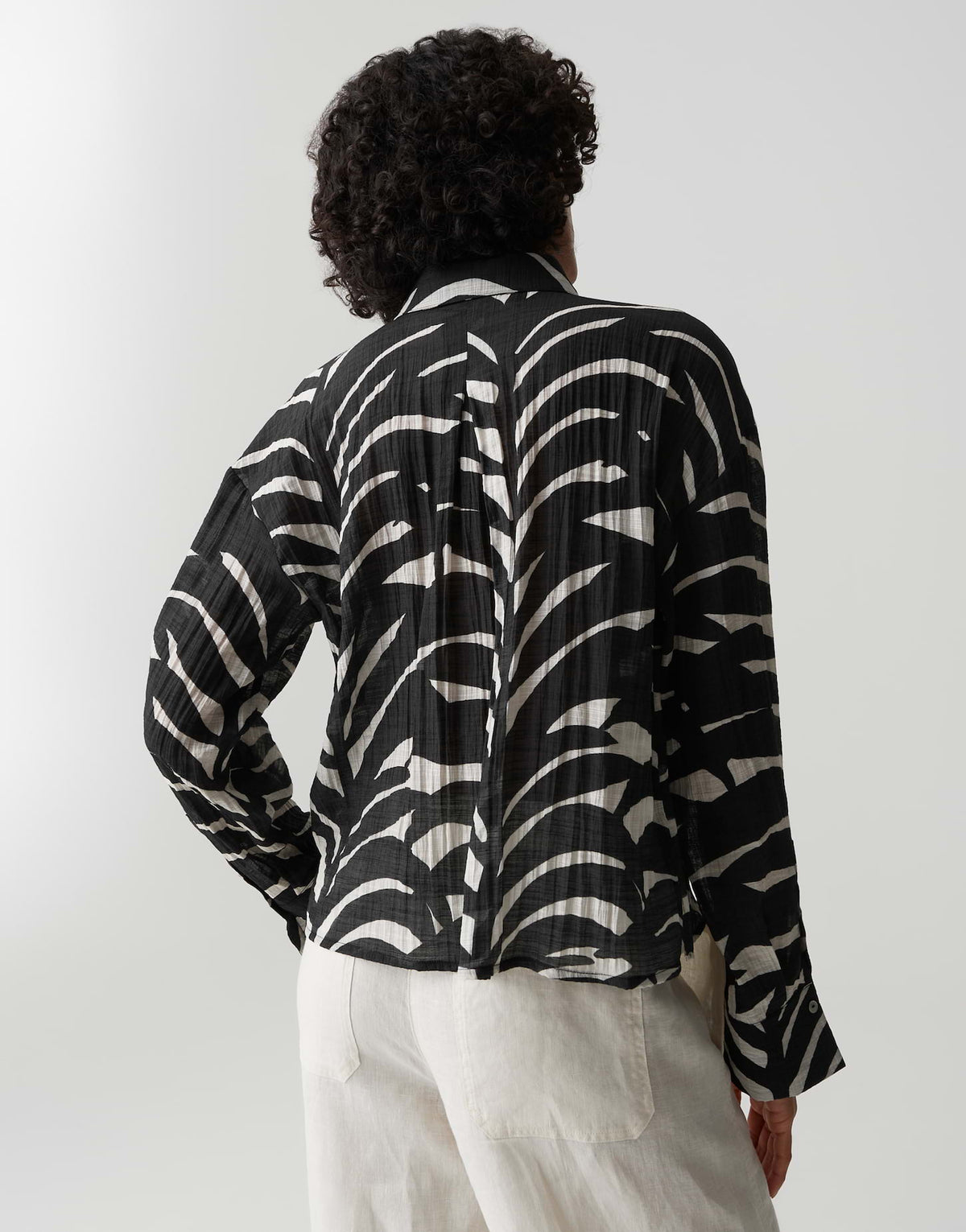OPUS Printbluse Regular Fit Fadena leaves