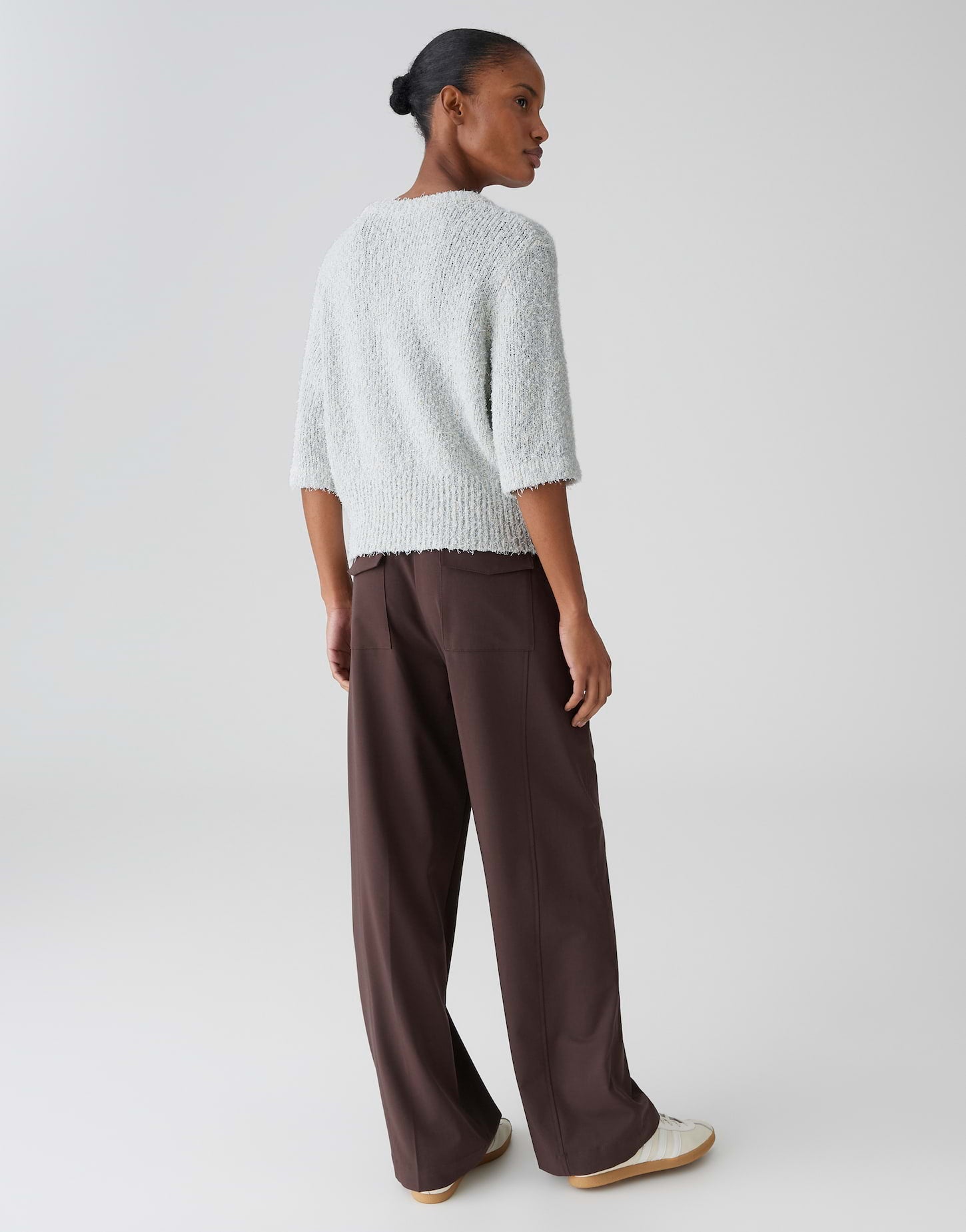 OPUS Pullover aus flauschigem Mouliné Effektgarn Regular Fit Pamos