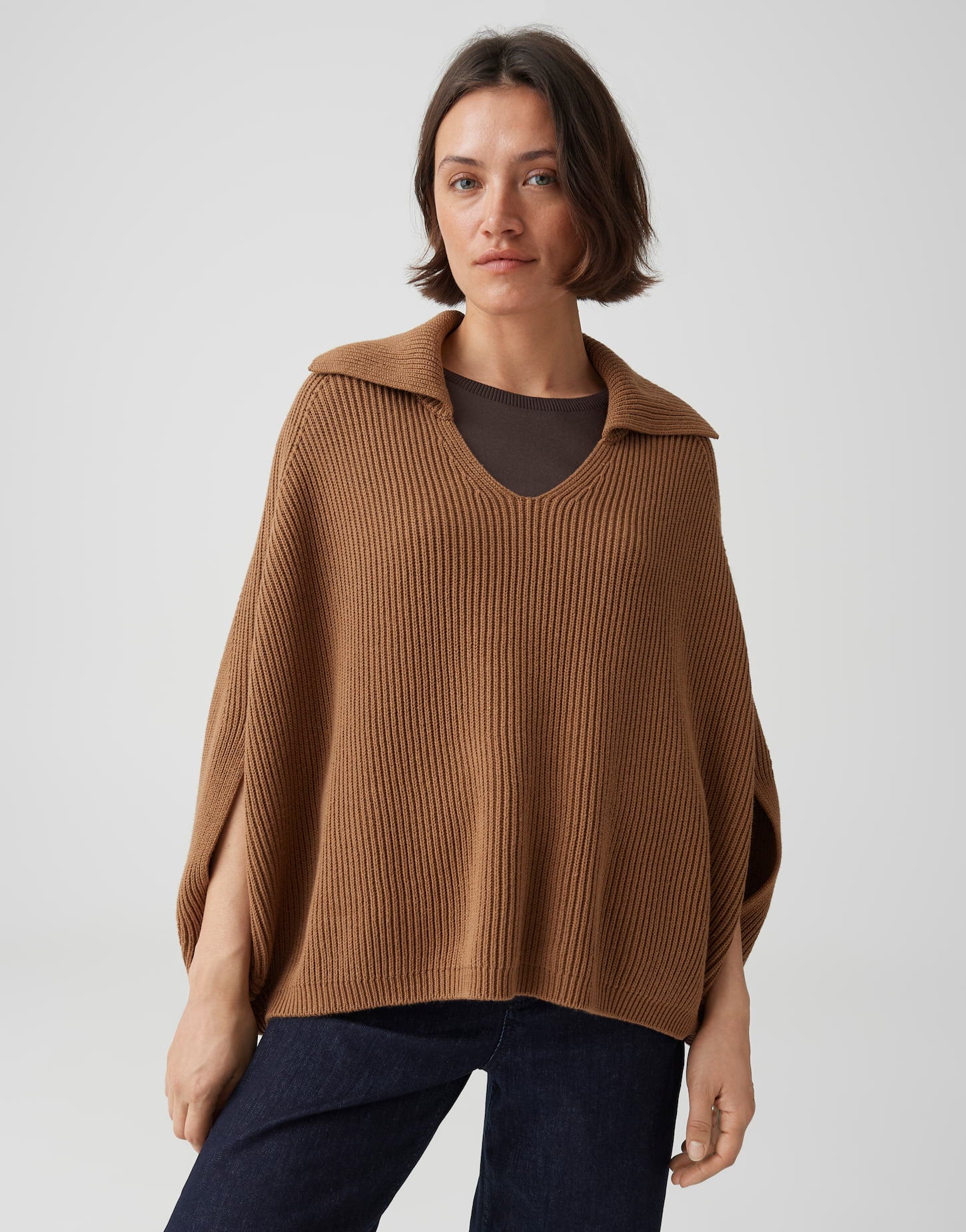 OPUS Rippstrickponcho im O-Shape Acookie