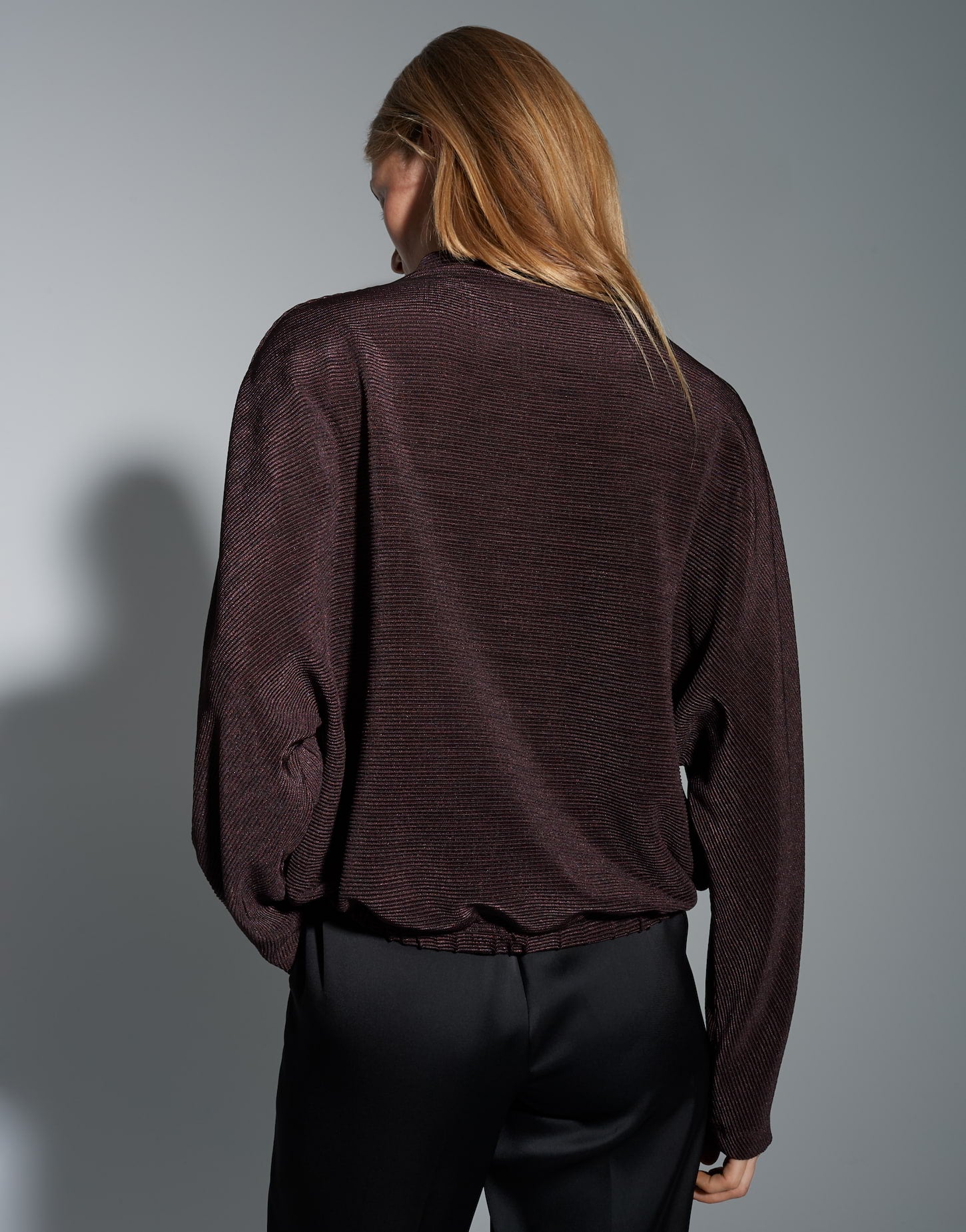 OPUS Loose geripptes Jerseyshirt mit Glanz Effekt Saglanz