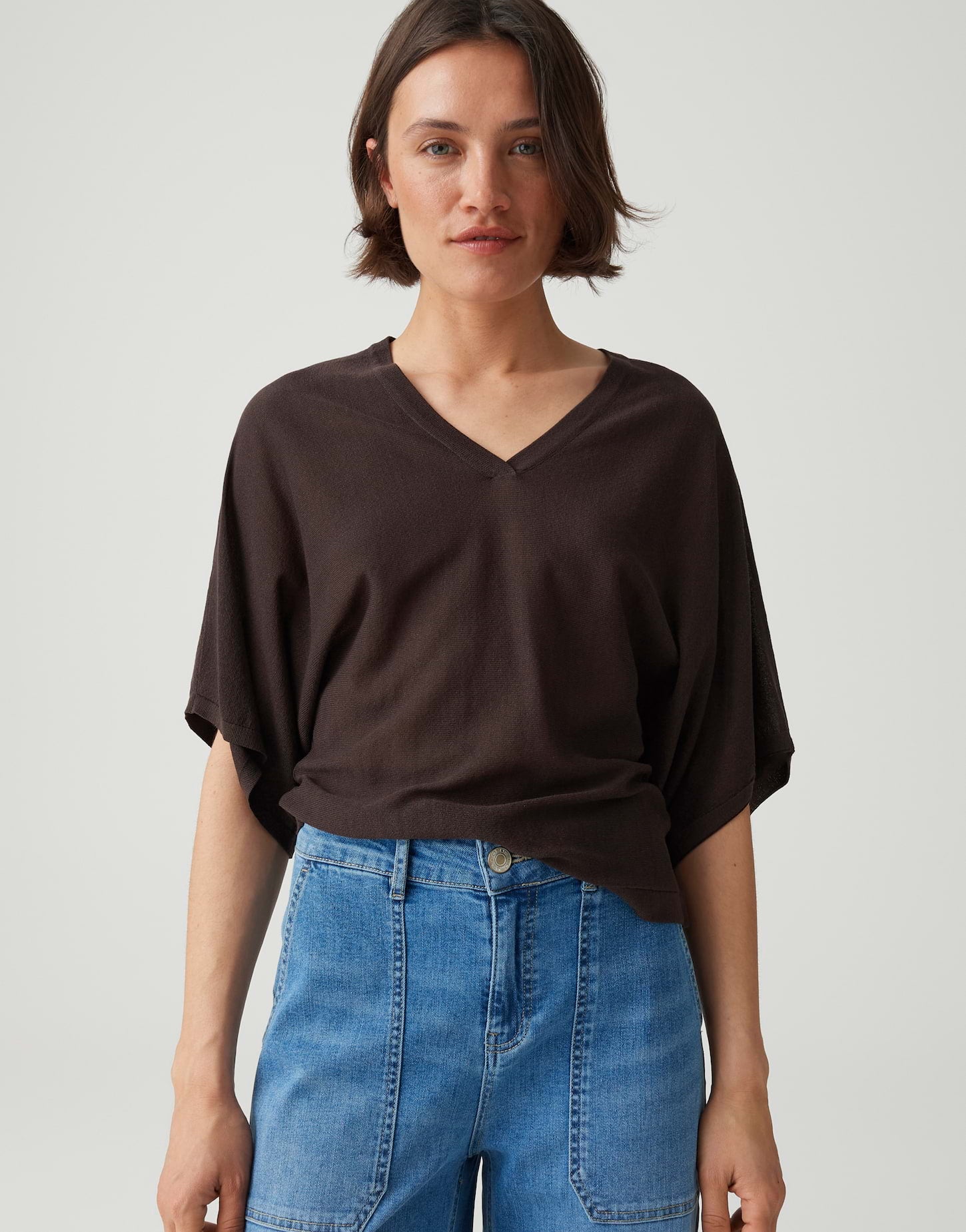 OPUS Zarter Feinstrickpullover mit V-Neck Regular Fit Pench