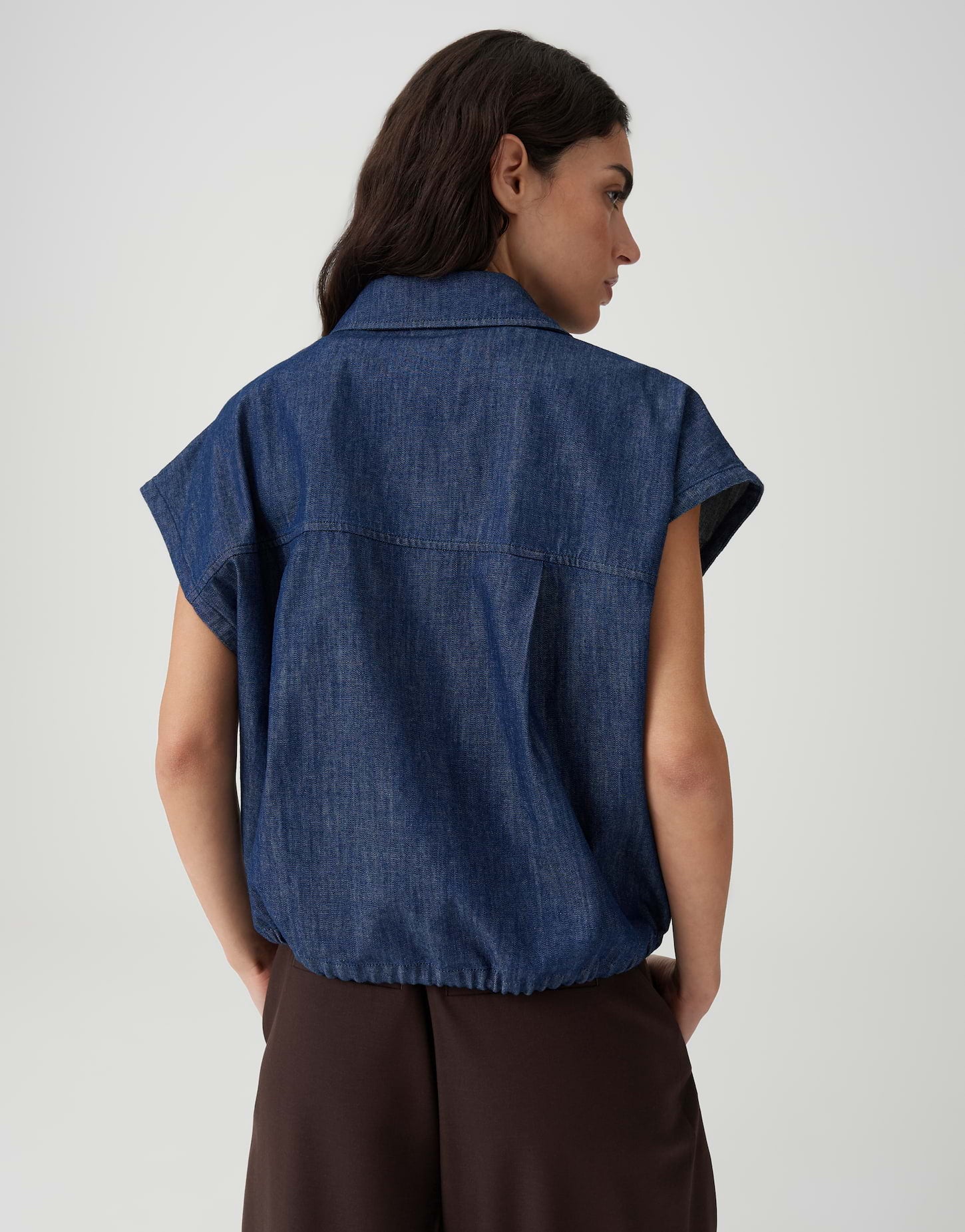 OPUS Chambray Bluse in Denim Look Regular Fit Fulisma
