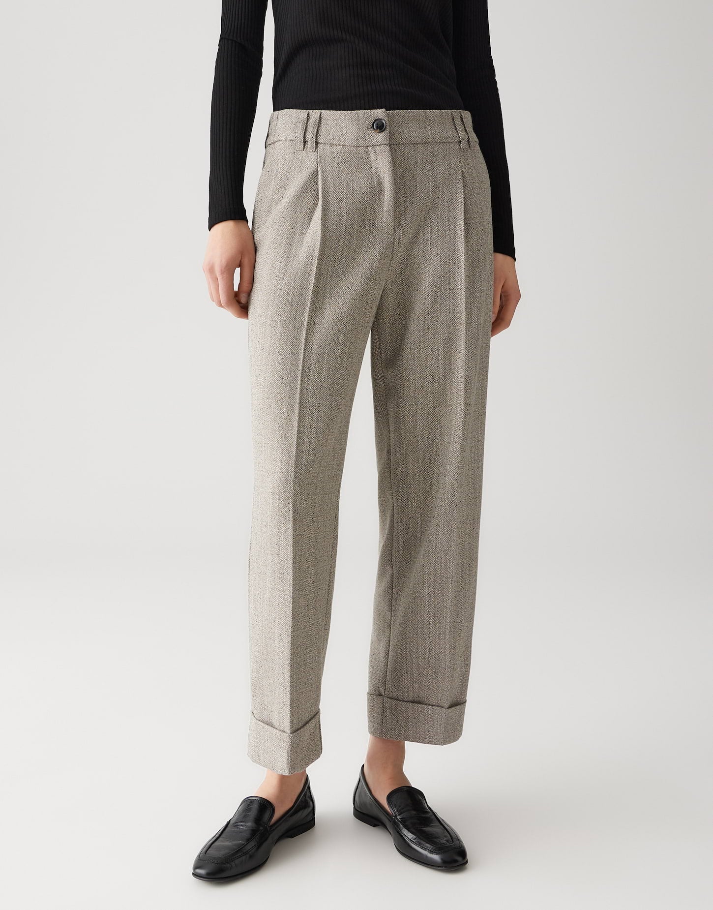 OPUS Cropped Hose Meeri herringbone
