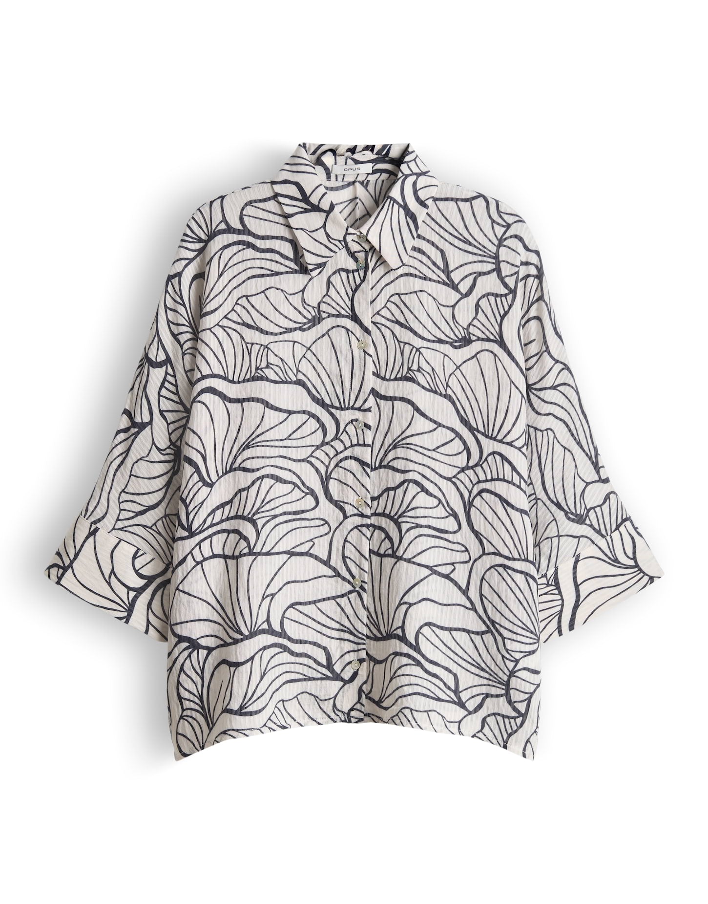 OPUS Printbluse mit feinem Webstreifen Loose Fit Fashell