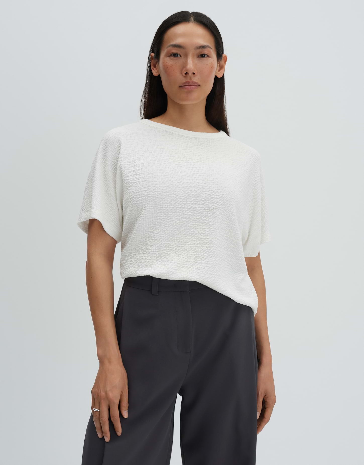 someday Jerseyshirt mit Crinkle Struktur Regular Fit Kialu