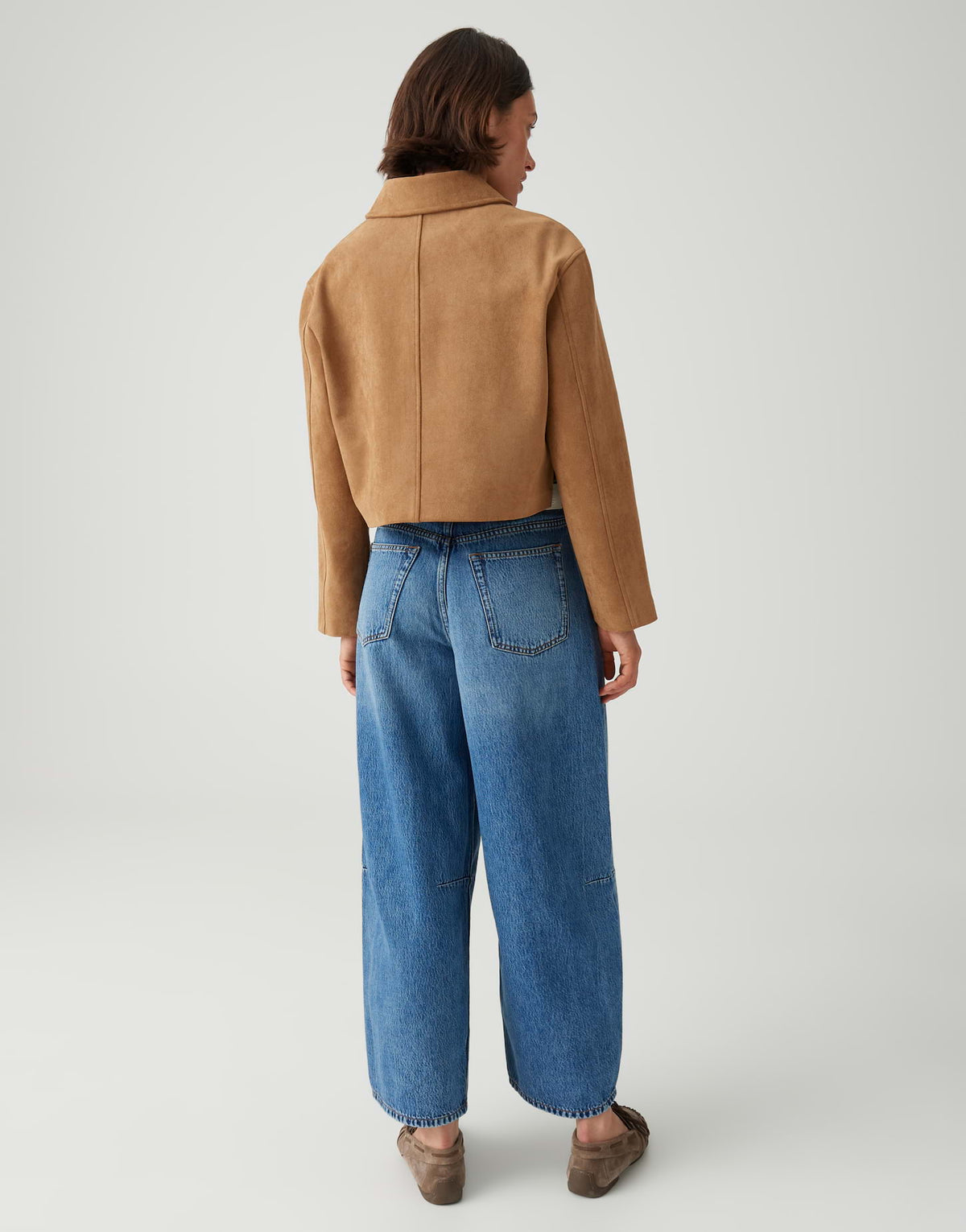 OPUS Boxy Kurzjacke in Velour Optik Henso