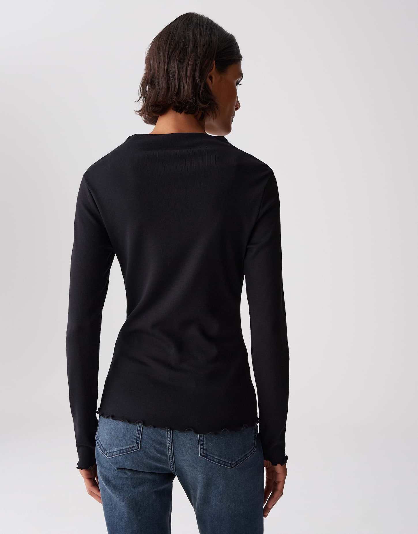 OPUS Slim Rippshirt aus weichem Jersey Soninchen