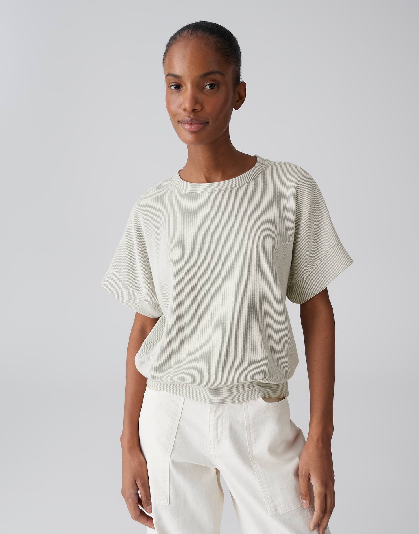 OPUS Modernes Sweatshirt mit gestreiften Rippeneffekt Loose Fit Gimos