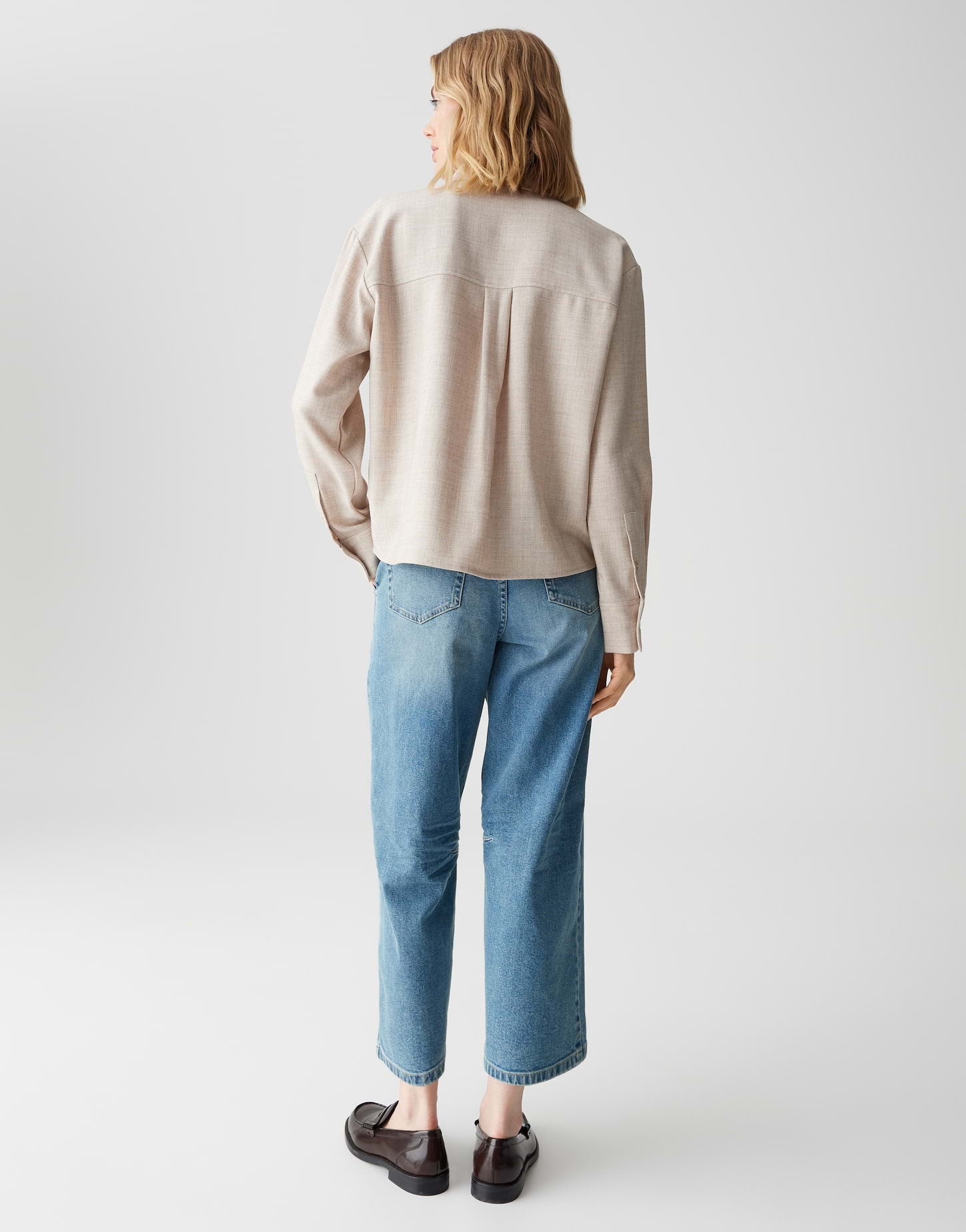 OPUS Felange Boxy Hemdbluse in Twillstruktur