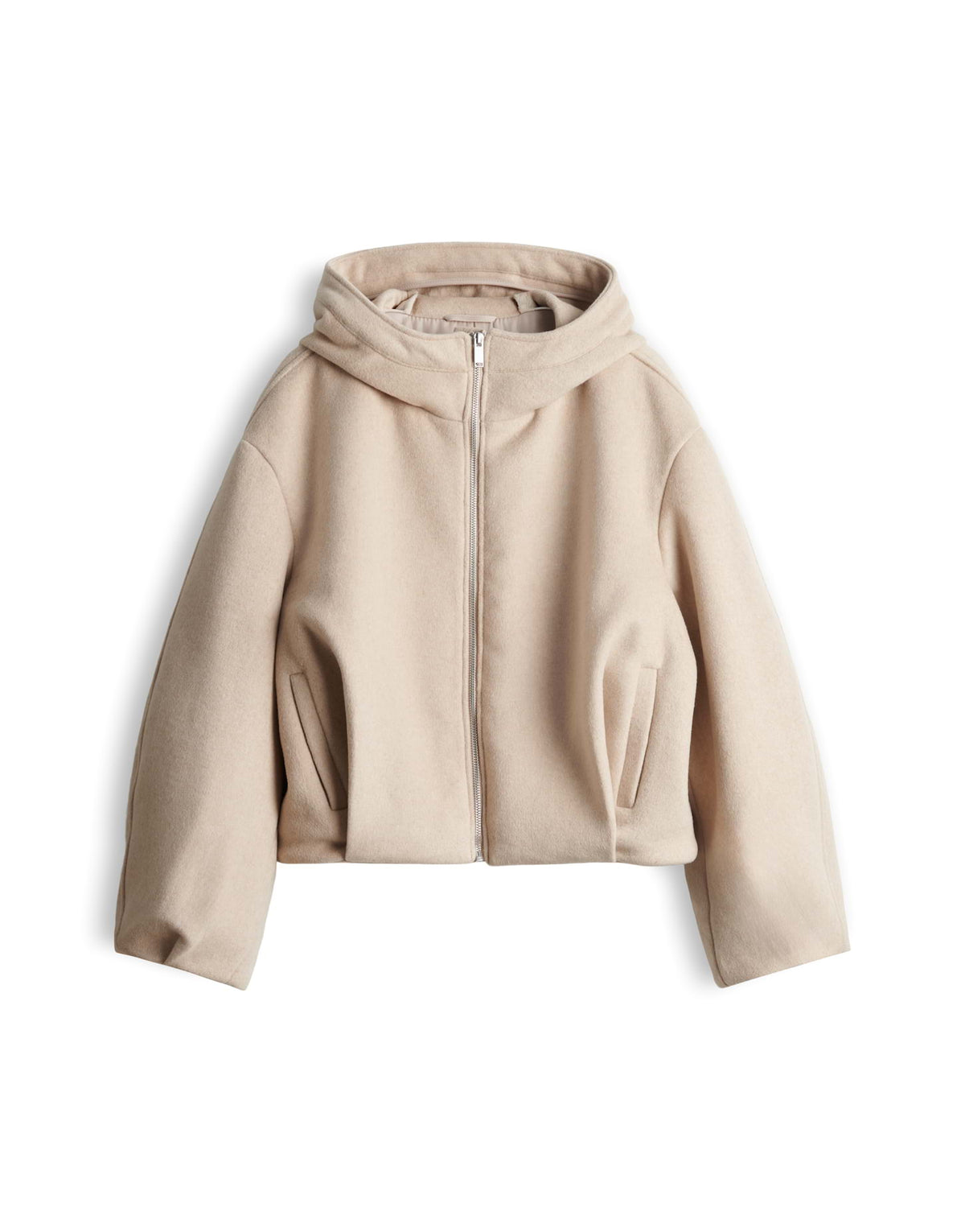 Wattierte Woll Double Jacke im Blouson Stil Regular Fit Halenso