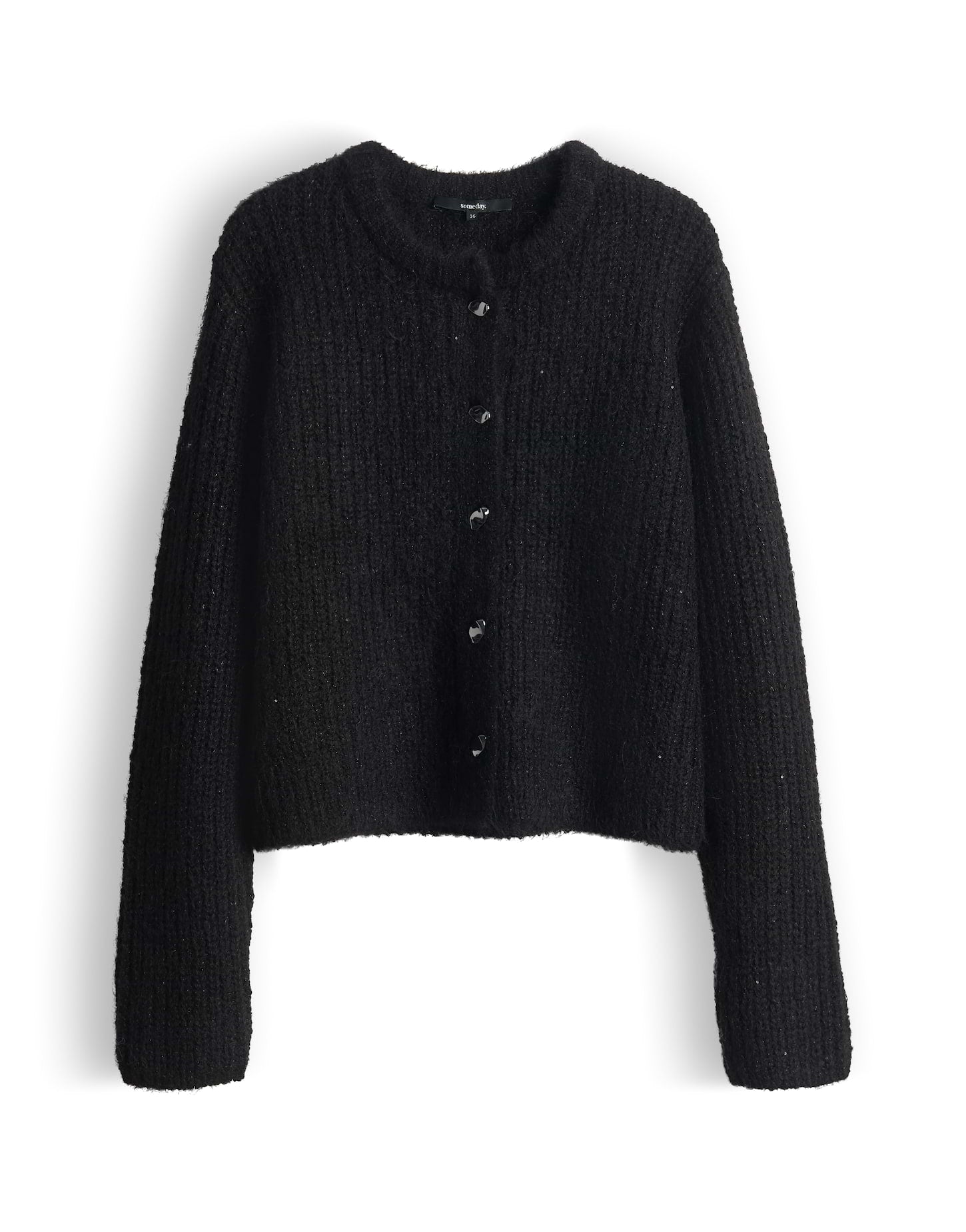 Someday Loose Strickblouson mit Glanz Effekt Tiah