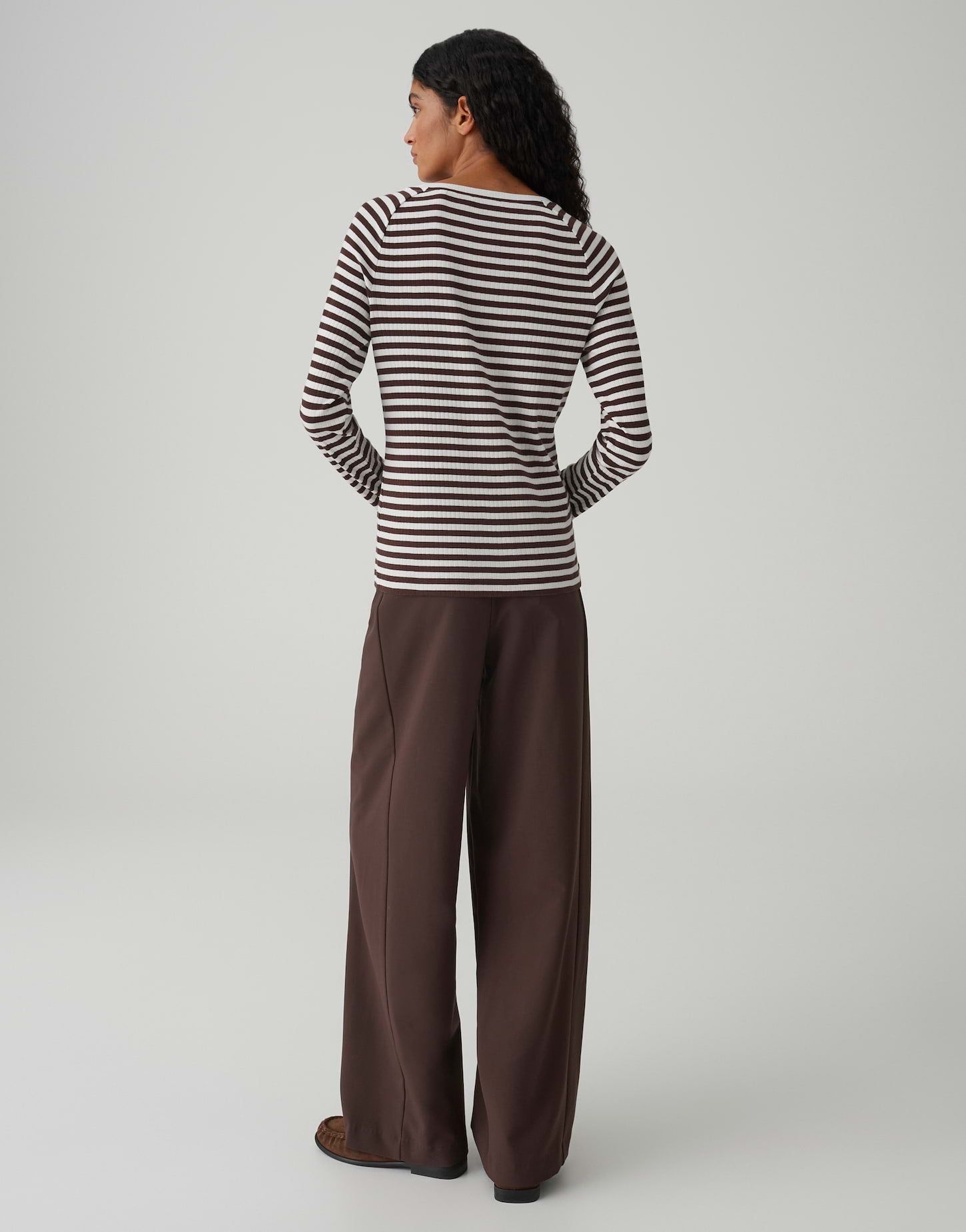OPUS Longsleeve mit geringeltem Rippjersey Sorka