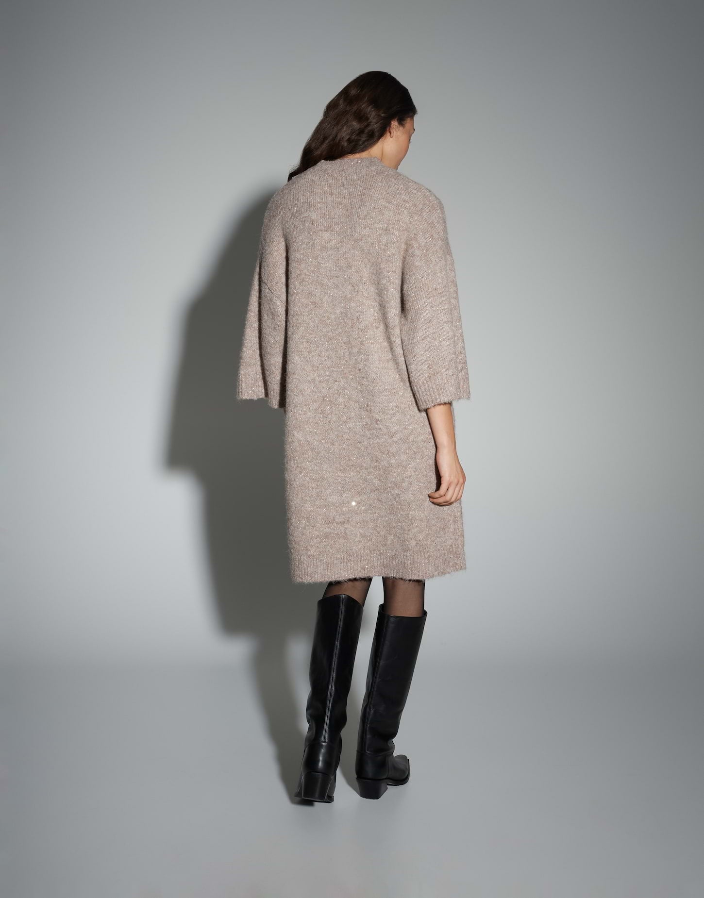 OPUS weiches Strickkleid mit Glanz Effekt Waliet