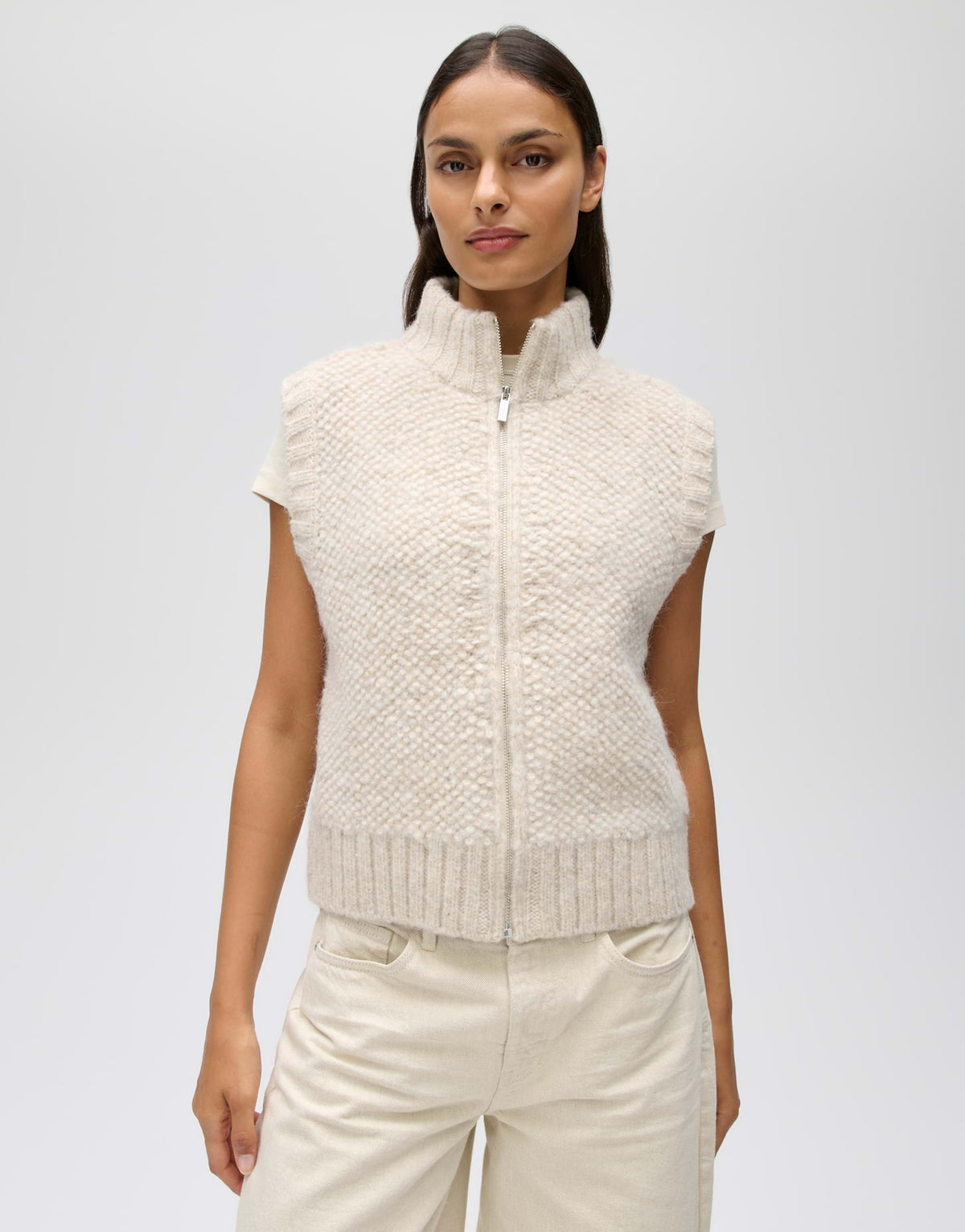 Strickweste mit dreidimensionaler Textur Slim Fit Duppi