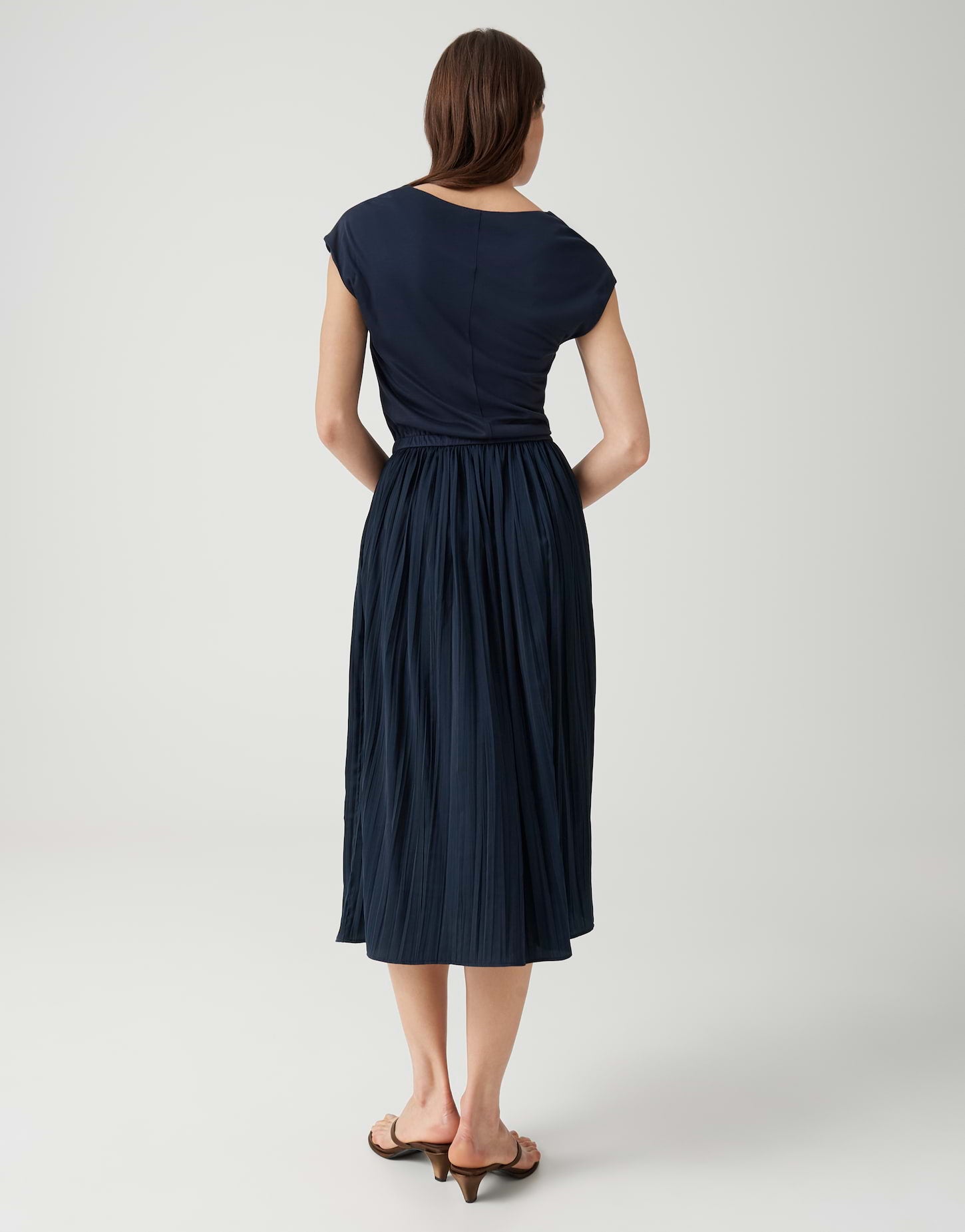 OPUS Plissiertes Midikleid mit Jerseytop Wabella