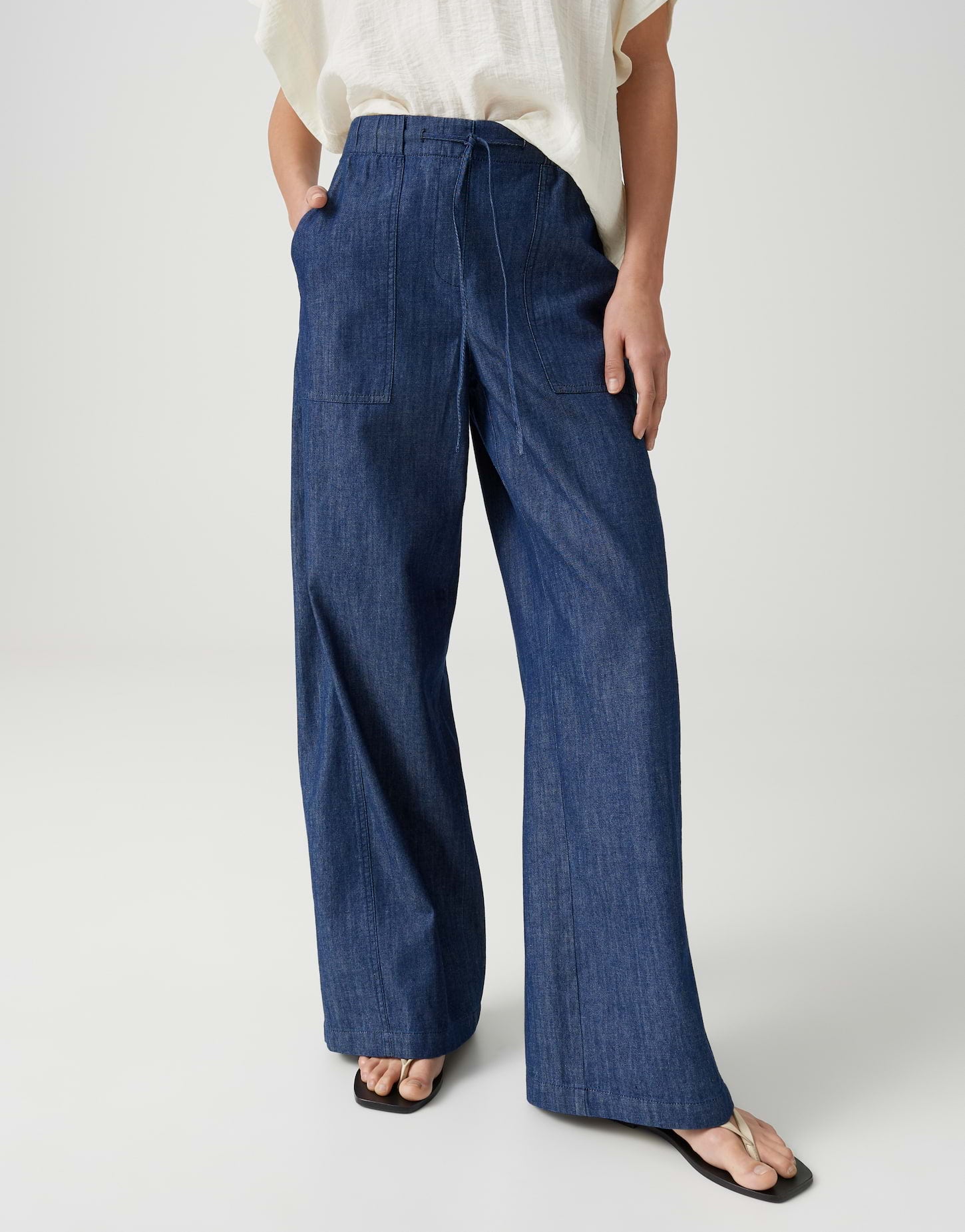 OPUS Wide Leg Pants Melane line