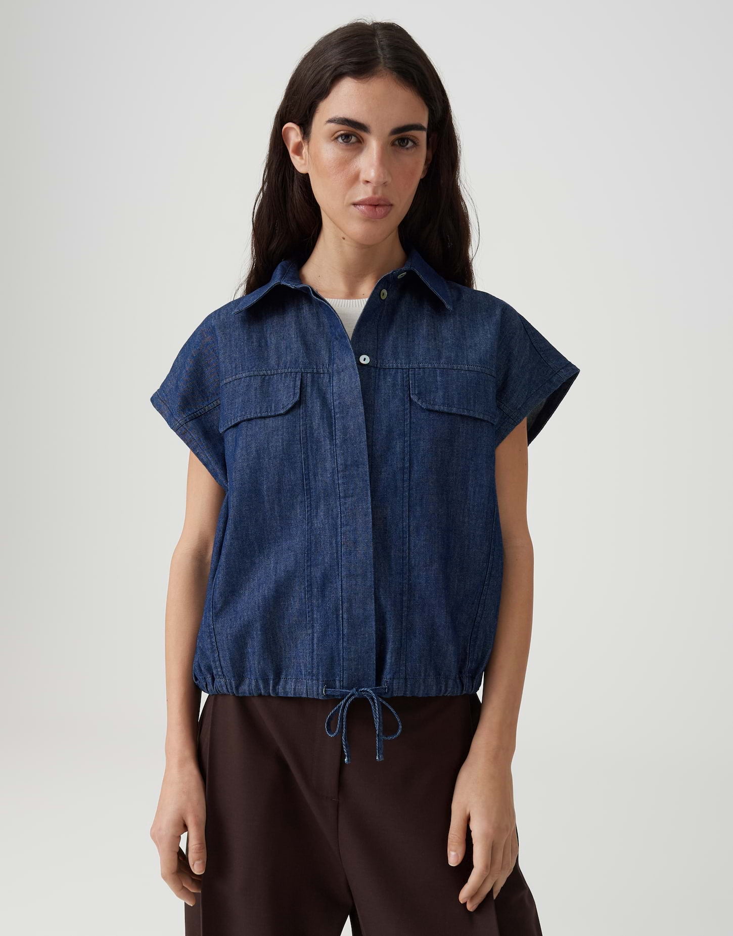 OPUS Chambray Bluse in Denim Look Regular Fit Fulisma