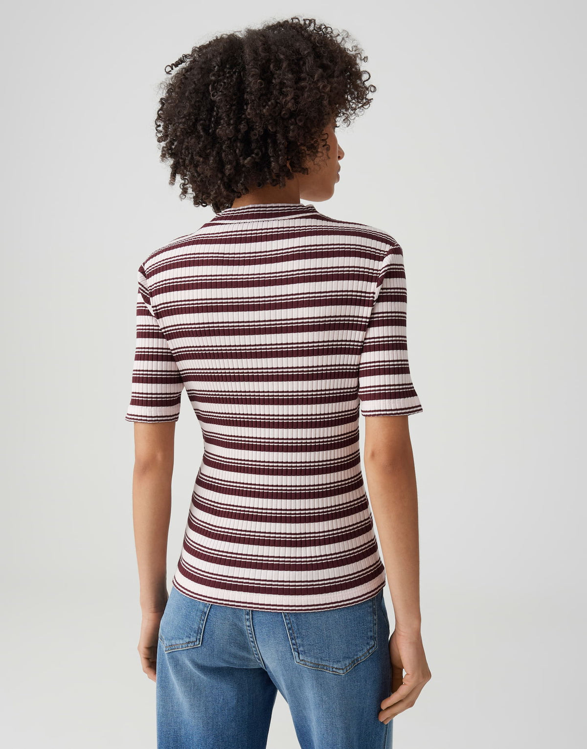OPUS Gestreiftes Rippshirt Slim Fit Sokira