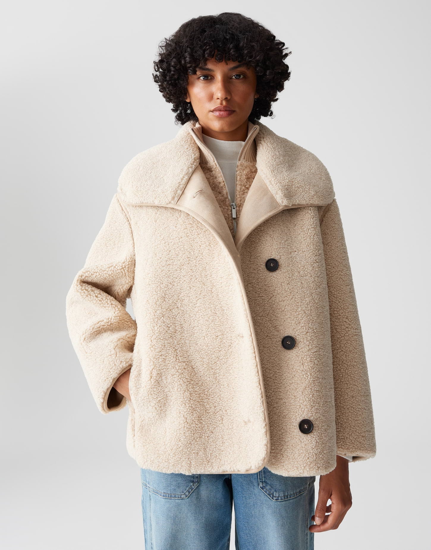 OPUS Regular weiche Teddyjacke Hafine