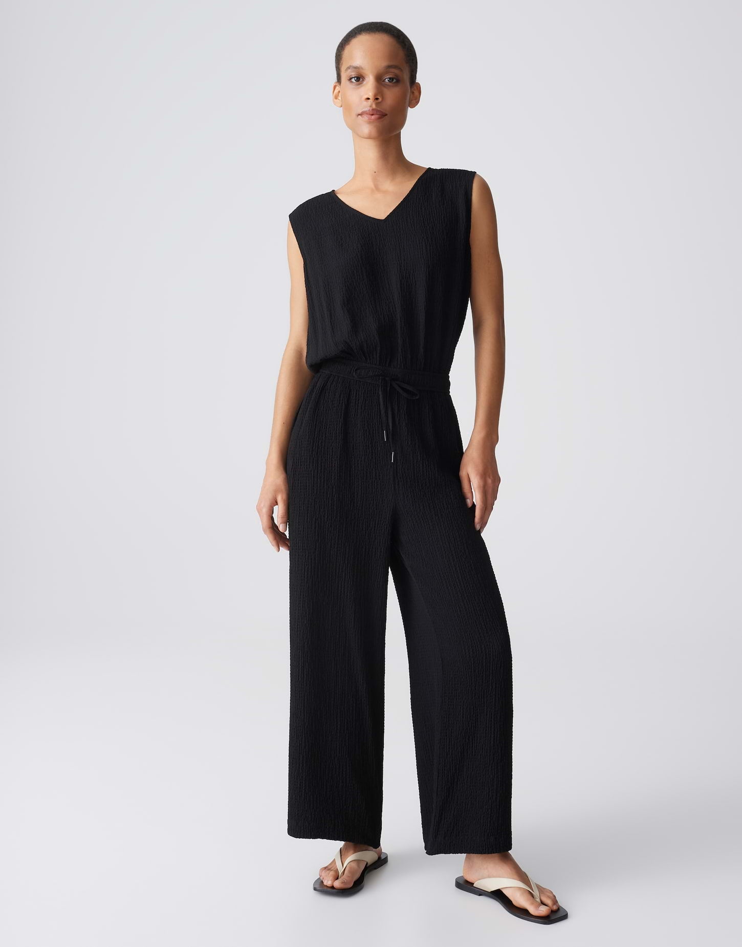 OPUS Jumpsuit in Seersucker Struktur Mylara