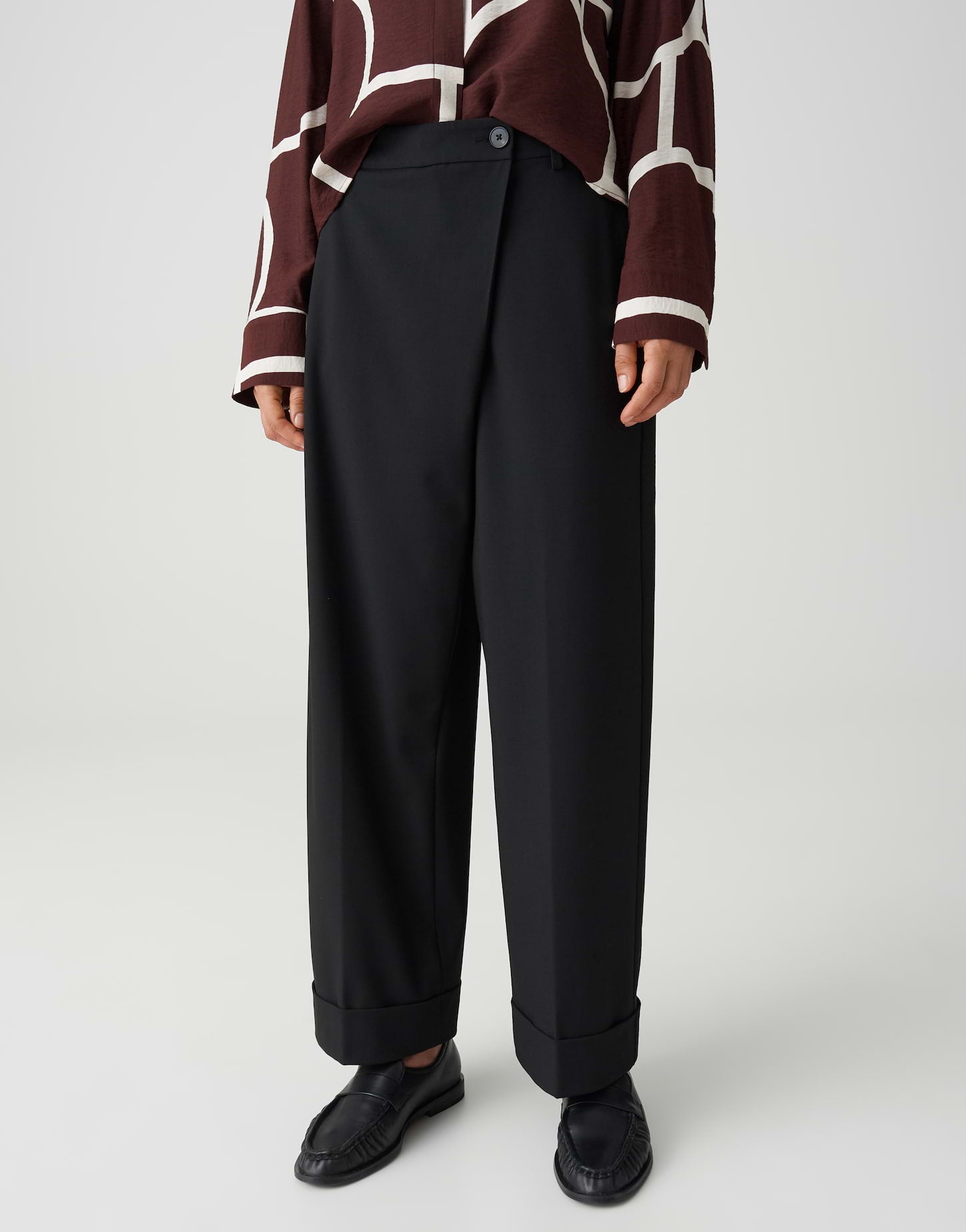 OPUS Relaxed City Pants Mozy turn-up