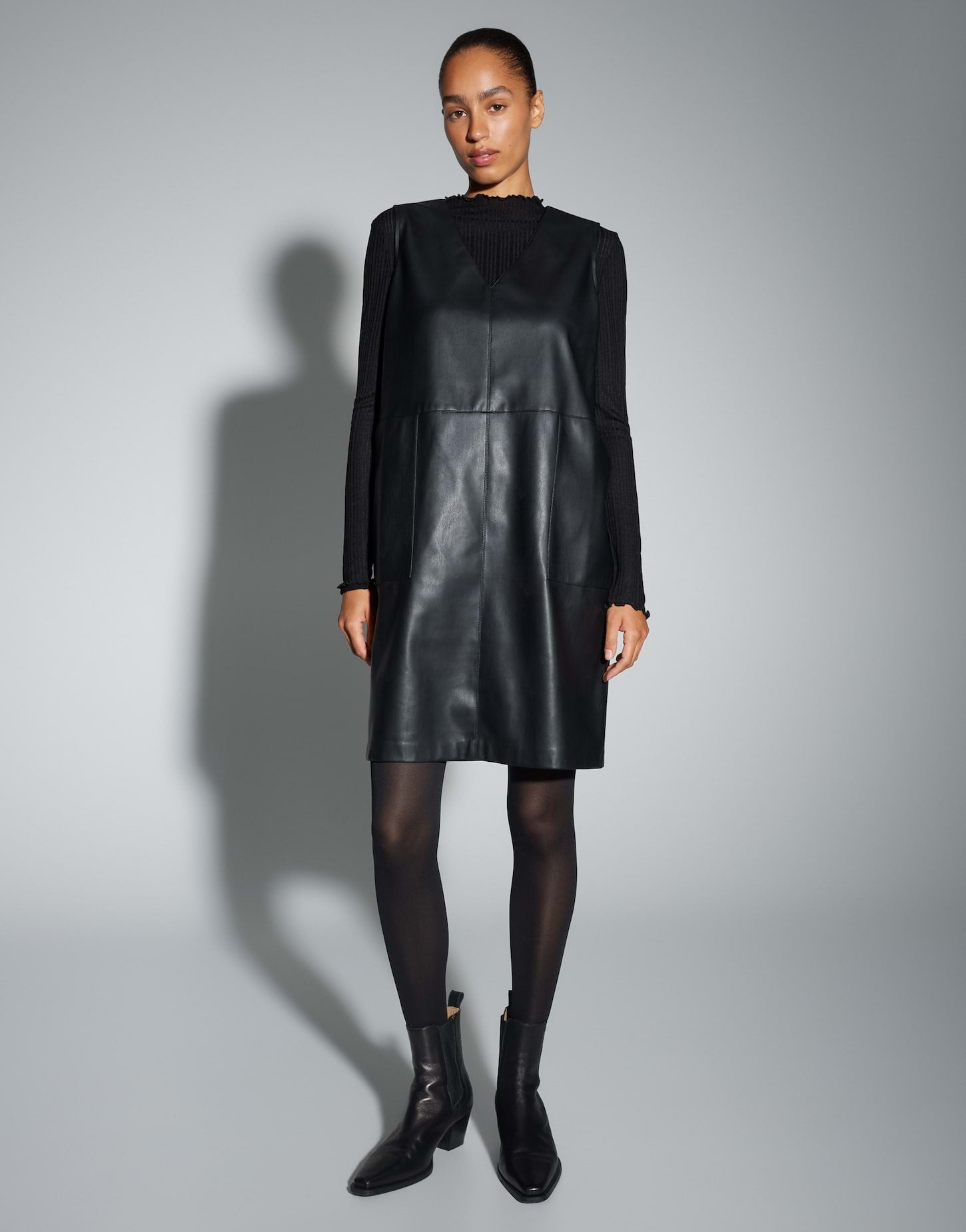 OPUS Minikleid in Lederoptik Wancy