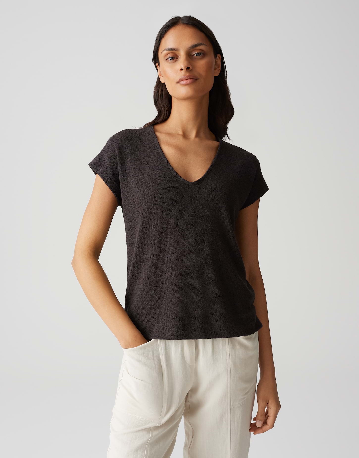 OPUS Boxy Fit Shirt in Feinstrickoptik Sirukus