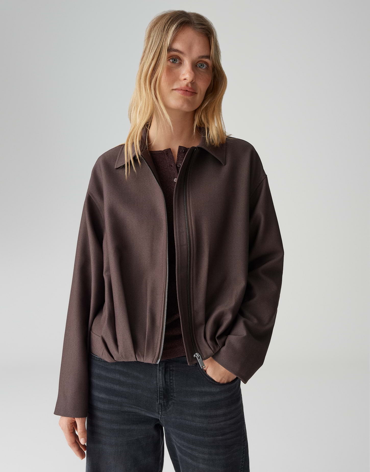 OPUS Regular Blousonjacke aus feinem Twill Jelani