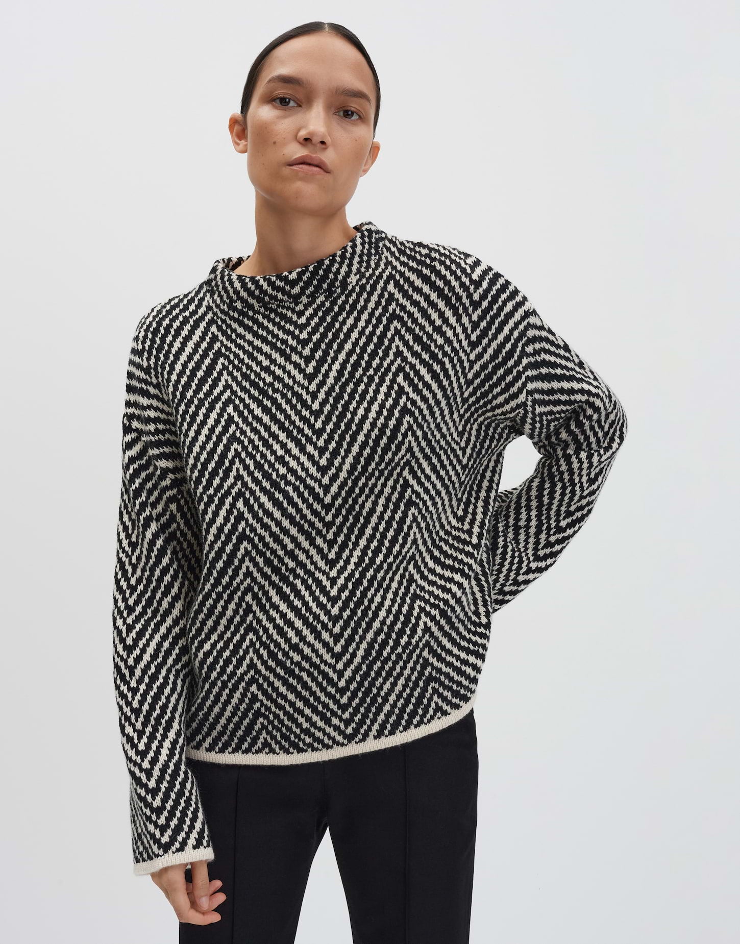 Someday Strickpullover mit Fischgratmuster Tevelyn