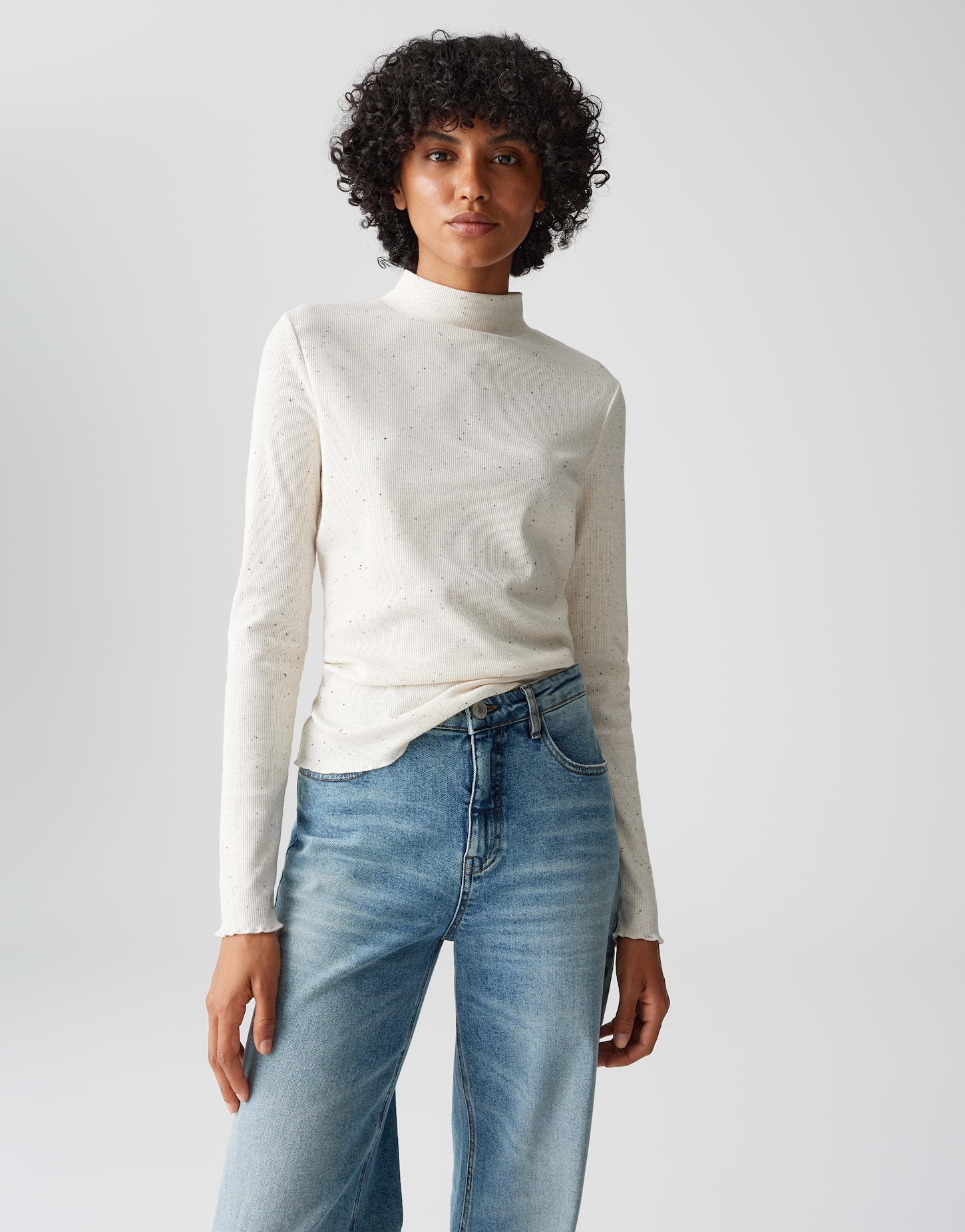 OPUS Slim Rippshirt Suhanna curly