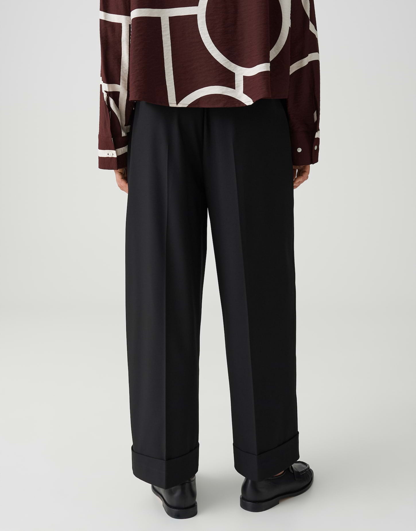 OPUS Relaxed City Pants Mozy turn-up