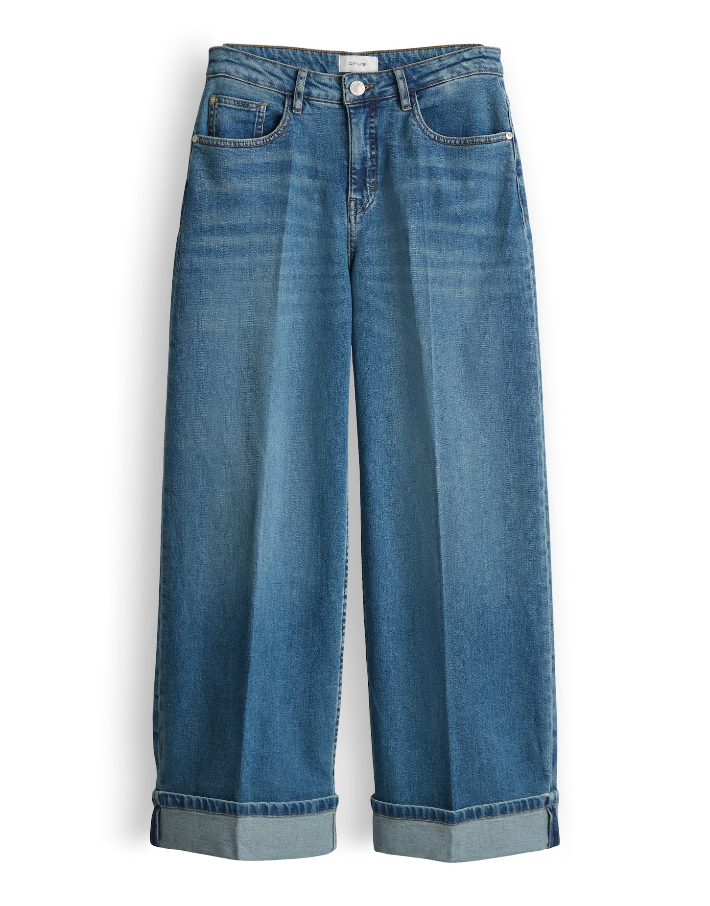 OPUS Verkürzte Wide Leg Jeans Mid Rise Miva valentine