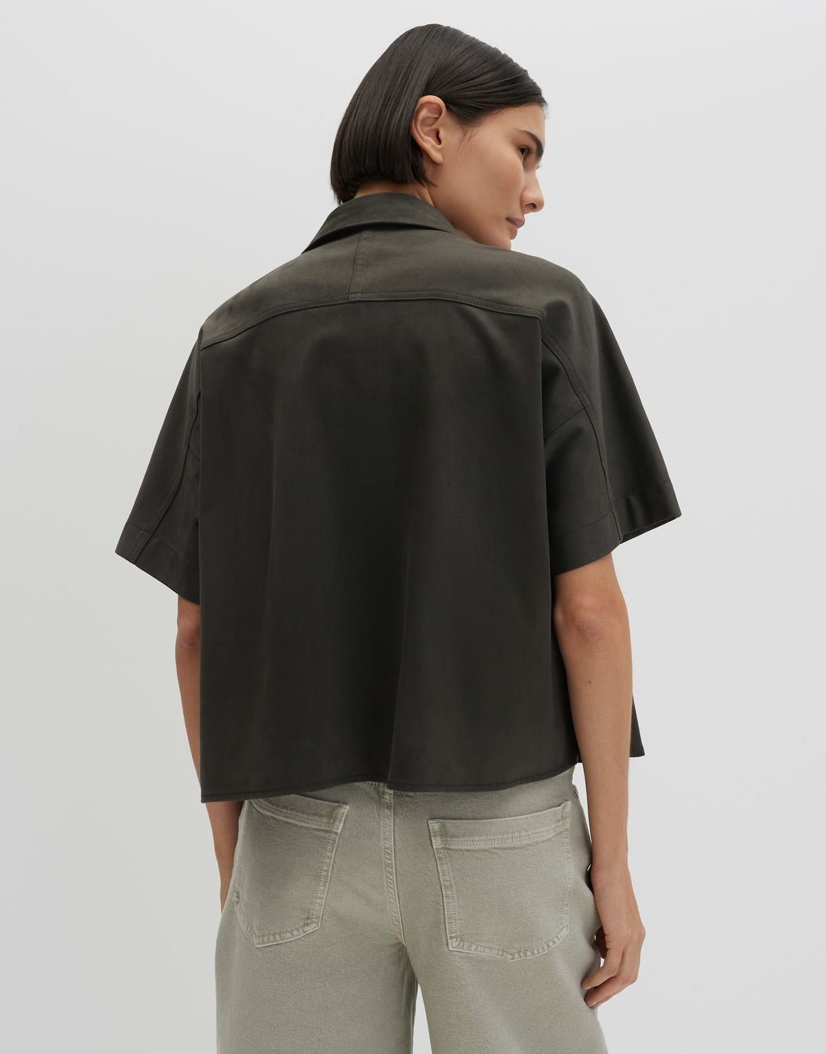 someday Kurzarmbluse aus Velourslederimitat Loose Fit Ztina