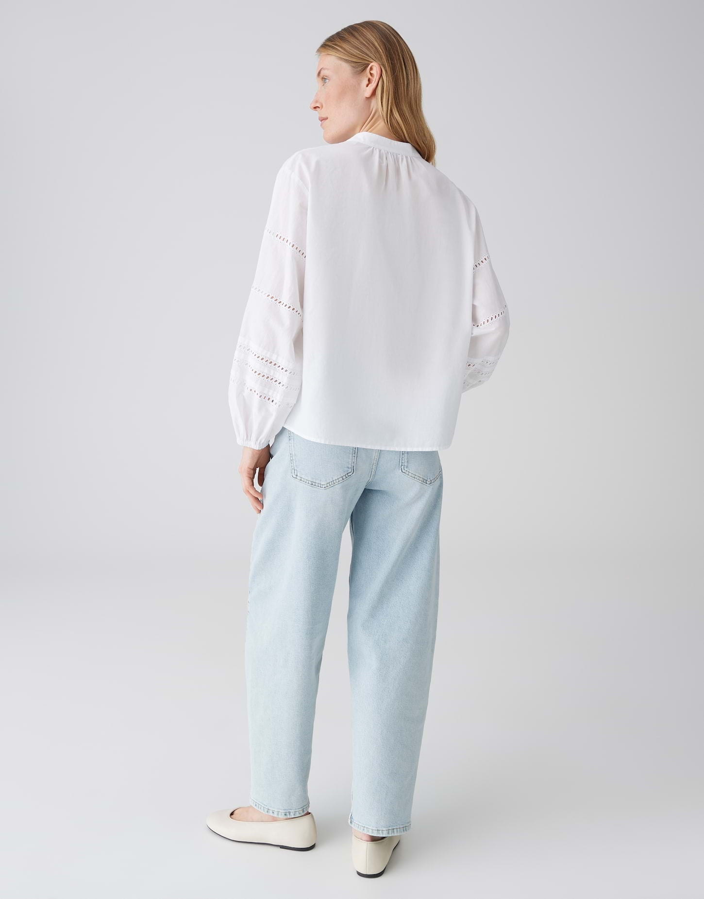OPUS Tunikabluse mit Lochstickerei Loose Fit Filandra