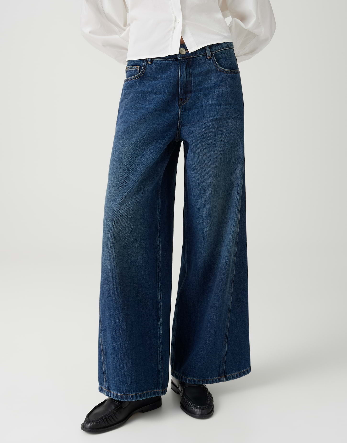 OPUS Wide Leg Jeans Low Rise Meddy loosy